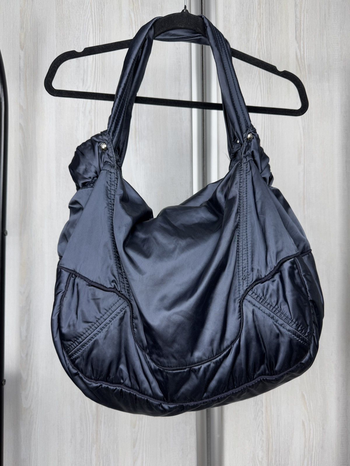 Fay Fay Dark blue made in EU Shiny Textile Leather Hobo Bag Size ONE SIZE - 3 Thumbnail
