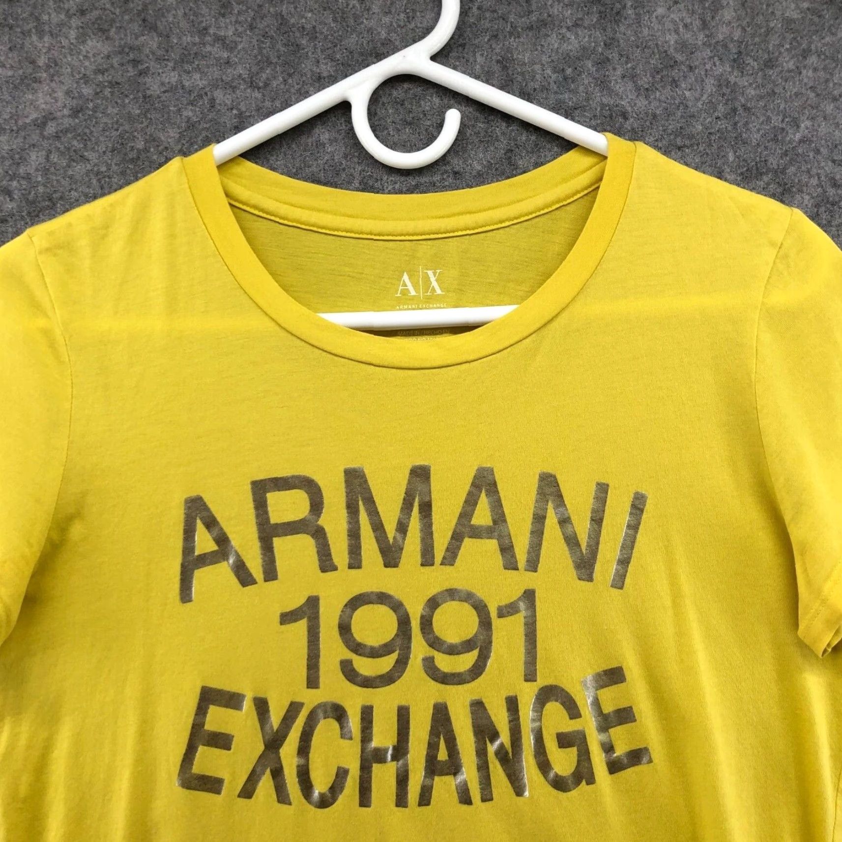Armani Exchange VINTAGE Armani Exchange Retro Yellow Graphic T Shirt Womens Small S Short Sleeve 90s Size S / US 4 / IT 40 - 3 Thumbnail