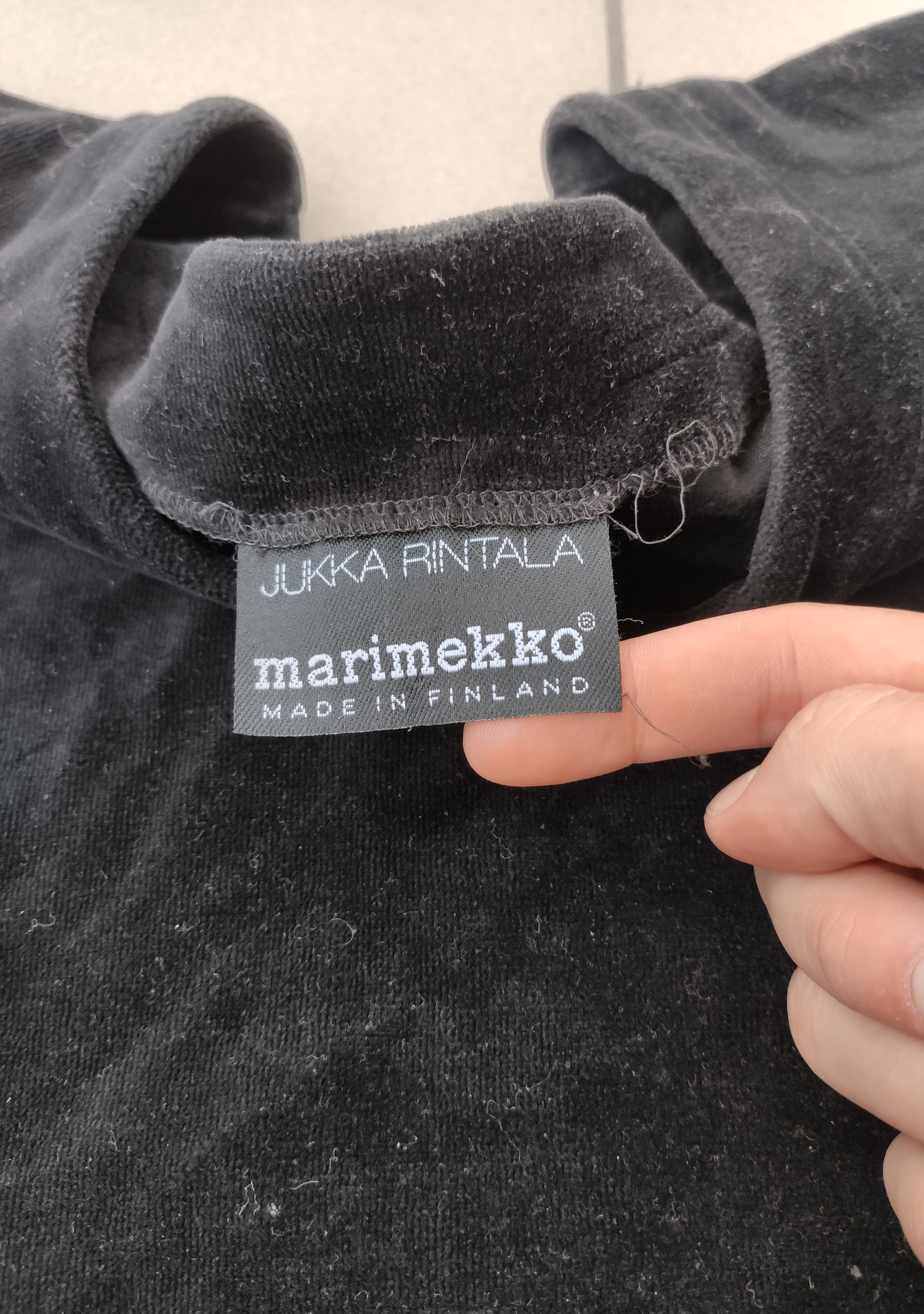 Marimekko × Vintage Vintage Marimekko x Jukka Rintala women dress welour black Size L / US 10 / IT 46 - 8 Thumbnail