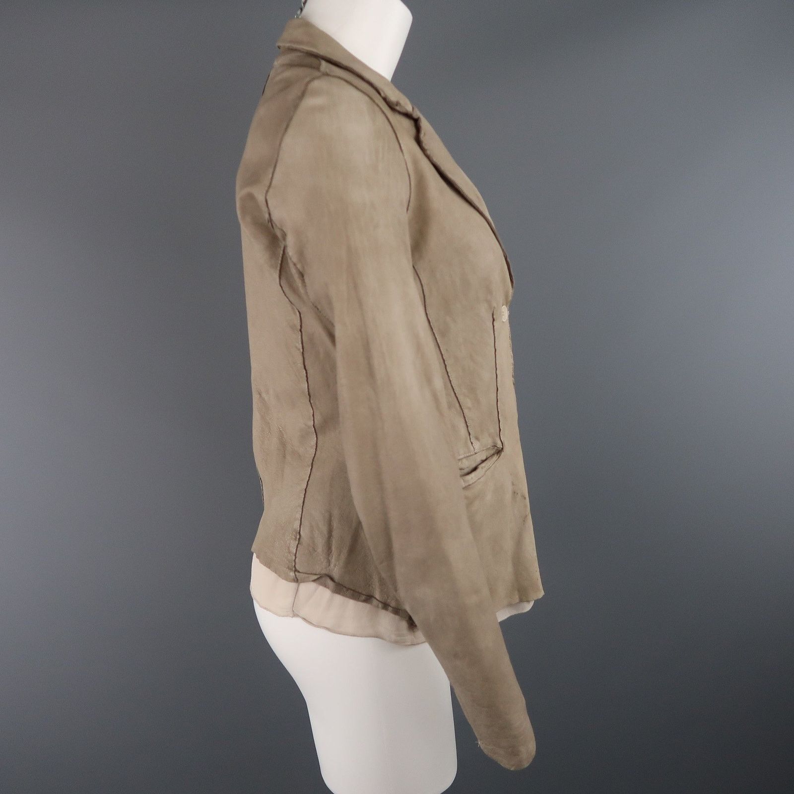 Other TRANSIT PAR-SUCK Size M Dyed Leather Notch Lapel Jacket Size US M / EU 48-50 / 2 - 5 Thumbnail