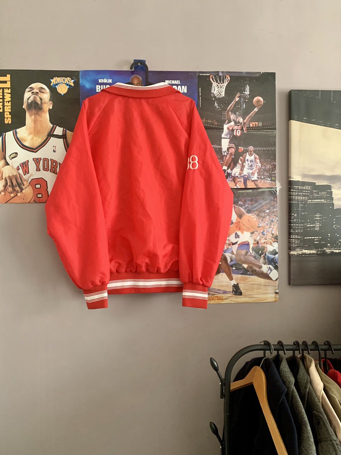 Vintage 80s VTG Glendon College Football Team Varsity Bomber Jacket Size US L / EU 52-54 / 3 - 7 Thumbnail