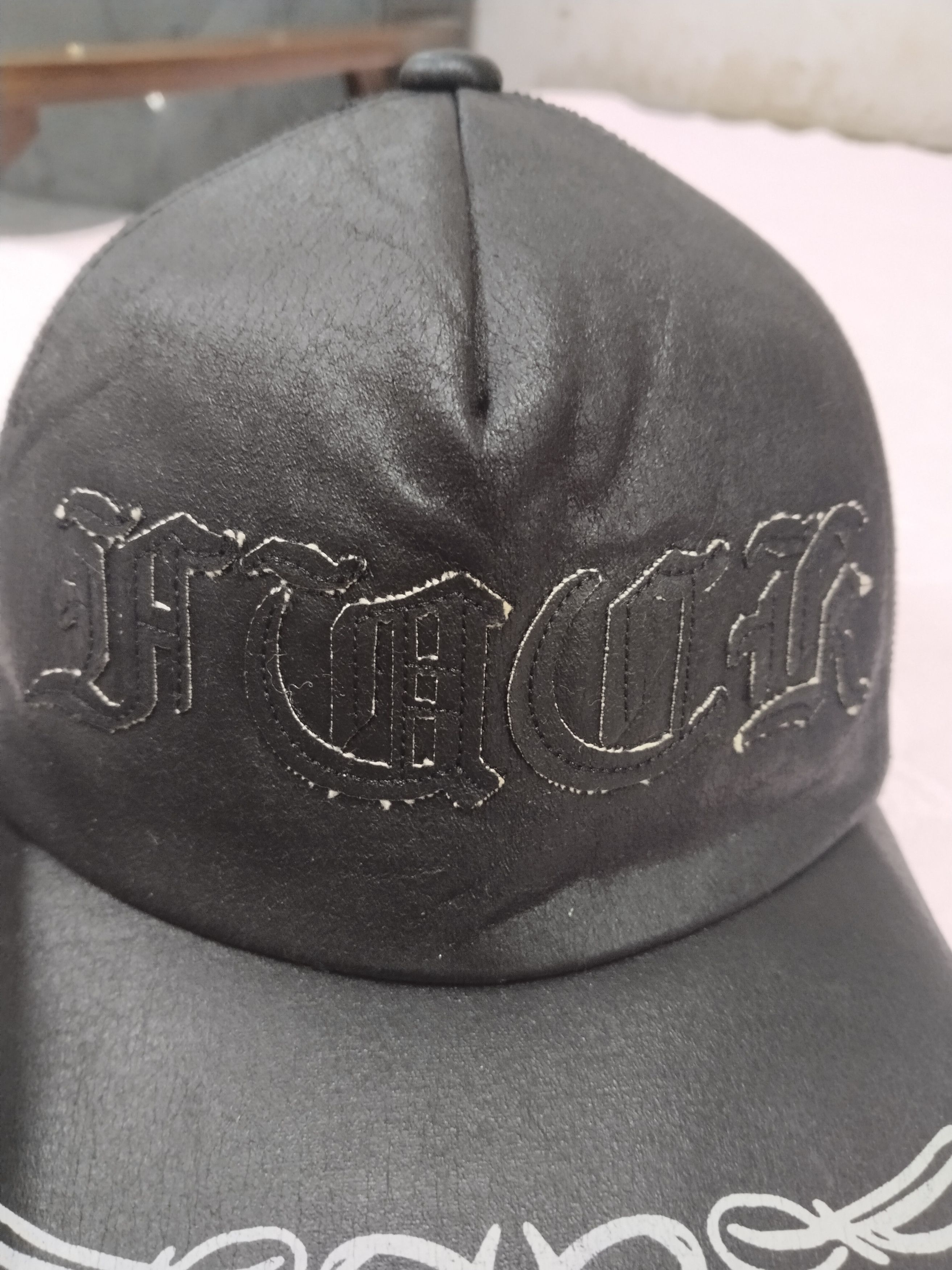 Japanese Brand VINTAGE FUCK SPELLOUT PU LEATHER CAP Size ONE SIZE - 10 Thumbnail