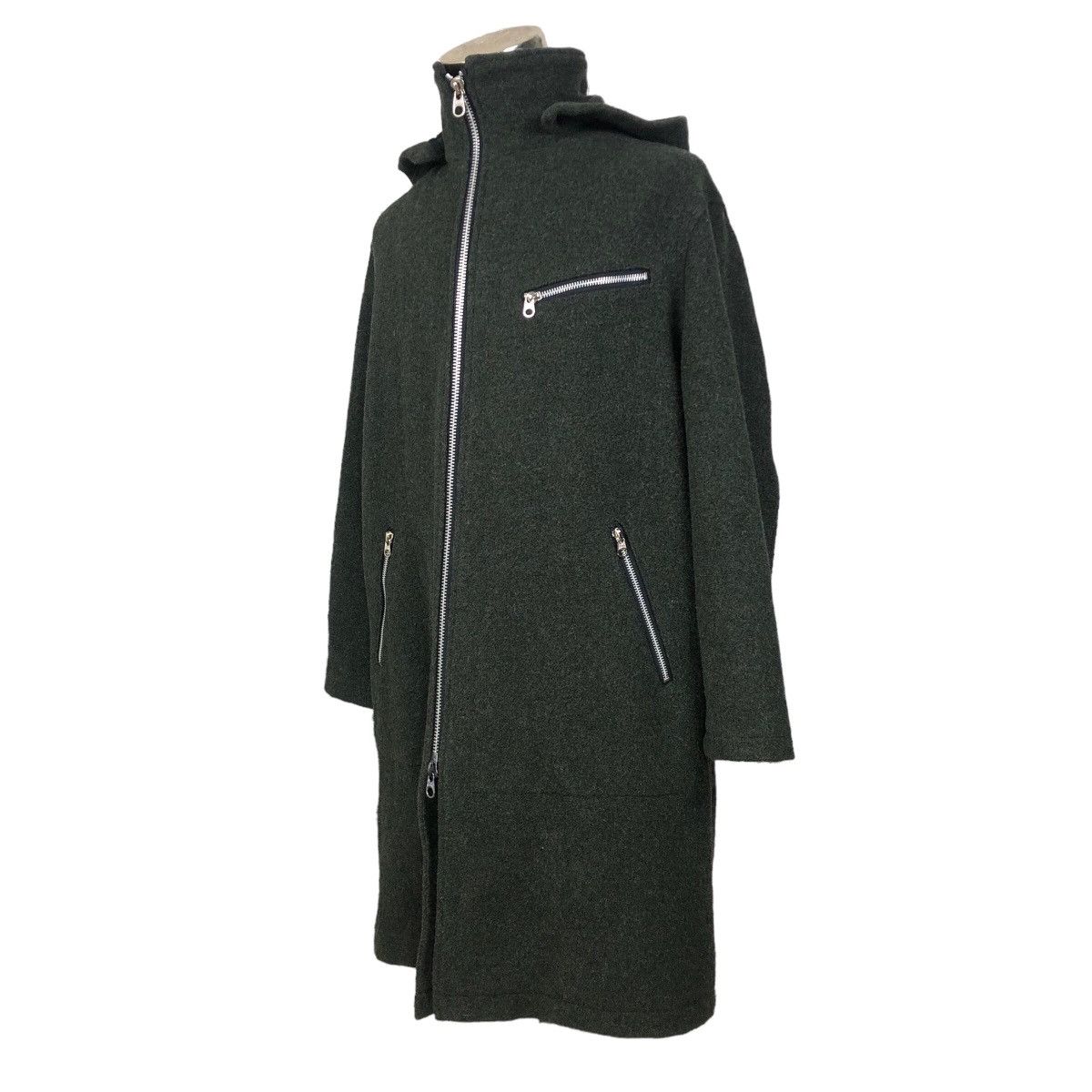 image of Vintage Yohji Yamamoto A.a.r X D’Urban Hooded Wool Parka in Olive Green, Men's (Size Large)