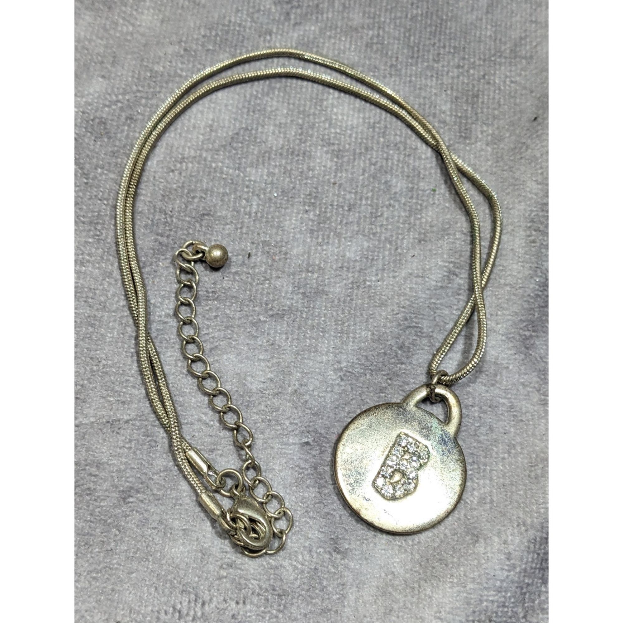 Other Pink Rhinestone Letter B Embellished Silver Tone Pendant Nec Size ONE SIZE - 9 Thumbnail