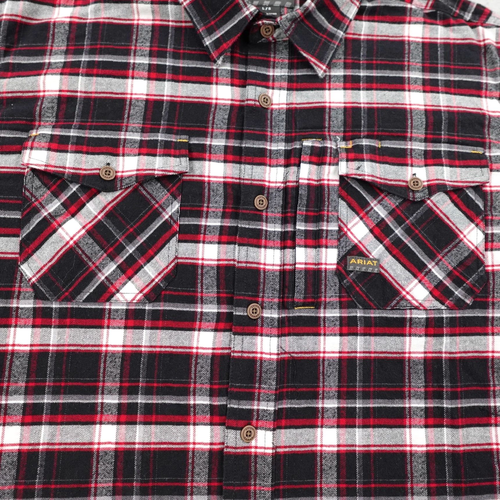 Ariat Ariat Flannel Shirt Men Large Red Plaid Button-Up Western Cowboy Outdoor Work Size US L / EU 52-54 / 3 - 3 Thumbnail