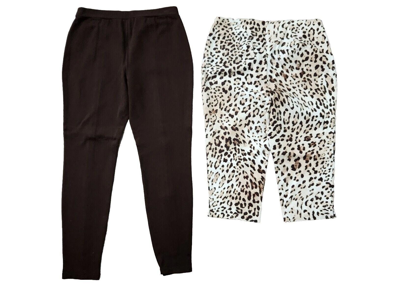 Chicos Chicos Pants Lot Size 0 Leopard Capris Brown So Slimming Size 27" / US 4 / IT 40 - 2 Thumbnail