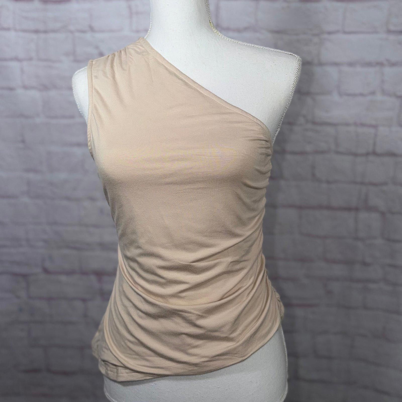 Other PrettyGarden Y2K Medium One-Shoulder Beige Top NWT Size M / US 6-8 / IT 42-44 - 2 Thumbnail