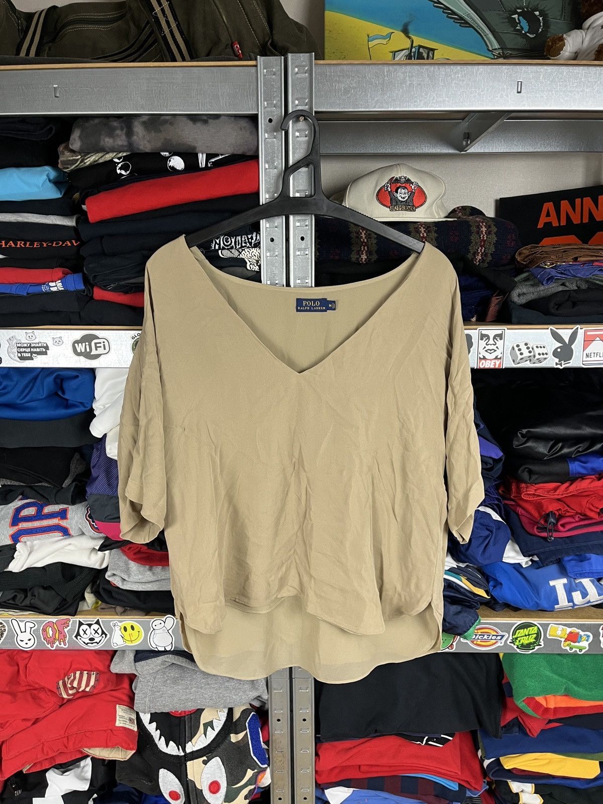 Lauren Ralph Lauren × Polo Ralph Lauren × Ralph Lauren Polo Ralph Lauren Silk Women’s Short Sleeve Blouse Shirt Top Size M / US 6-8 / IT 42-44 - 1 Thumbnail