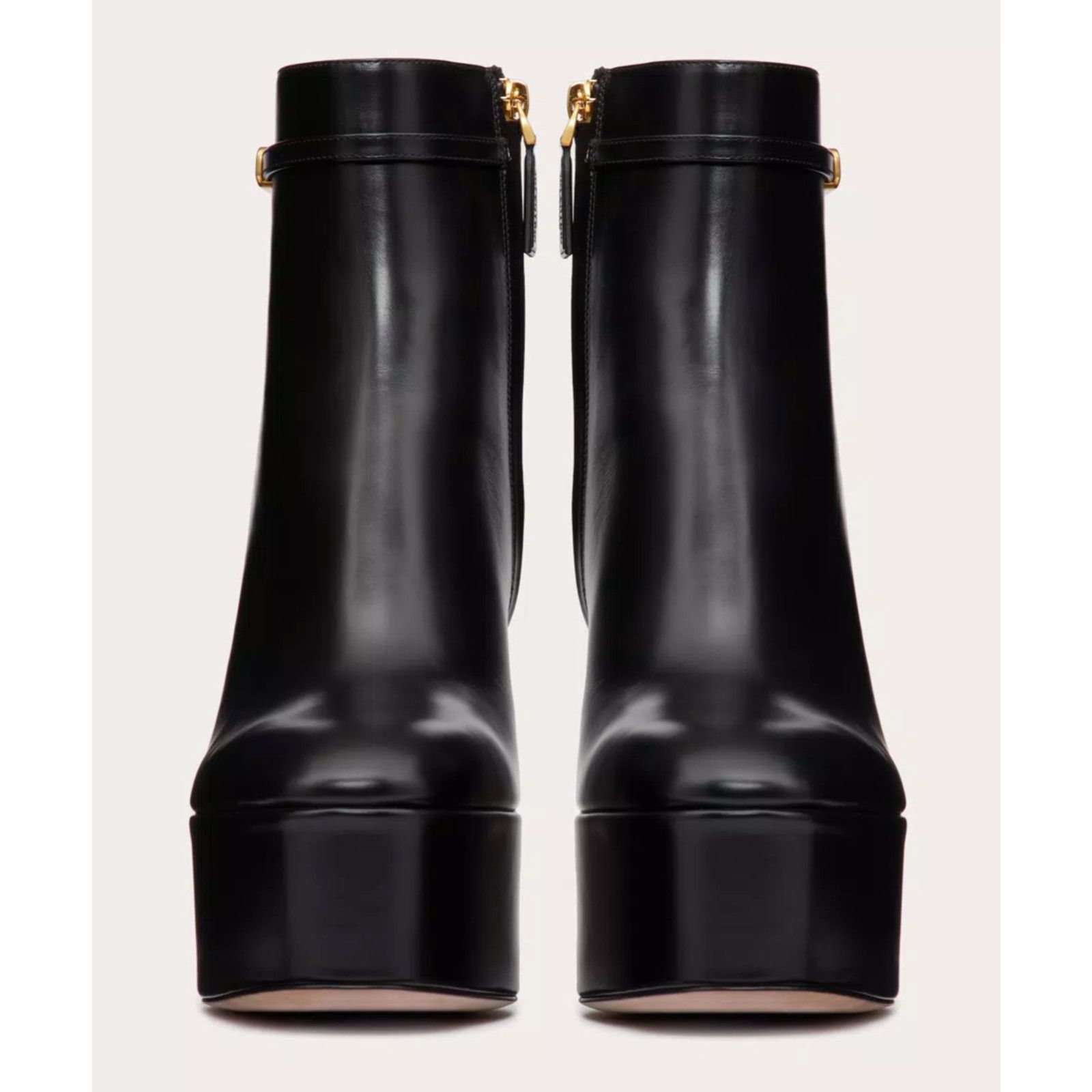 Valentino Valentino Tan-go 120 Black Leather Short Ankle Block Heel Size US 11.5 / IT 41.5 - 6 Thumbnail