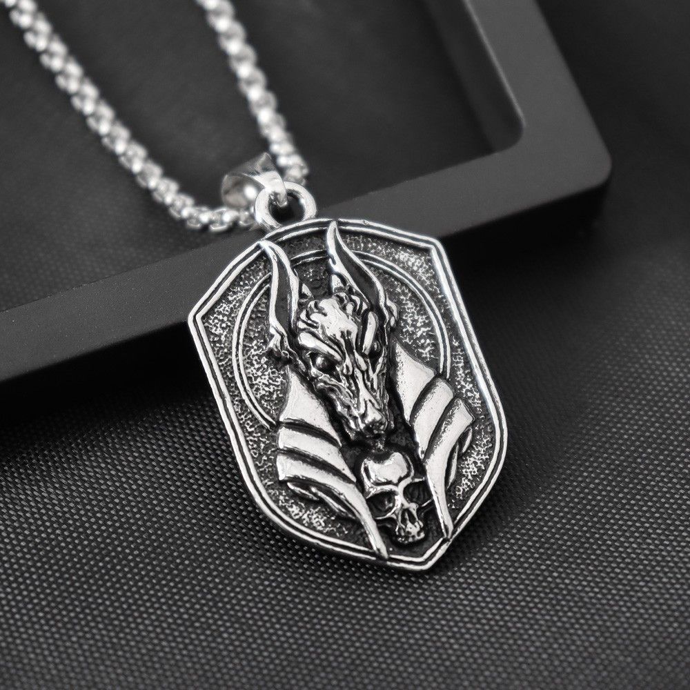 Vintage Retro Egyptian Anubis Wolf Head Necklace Size ONE SIZE - 3 Thumbnail