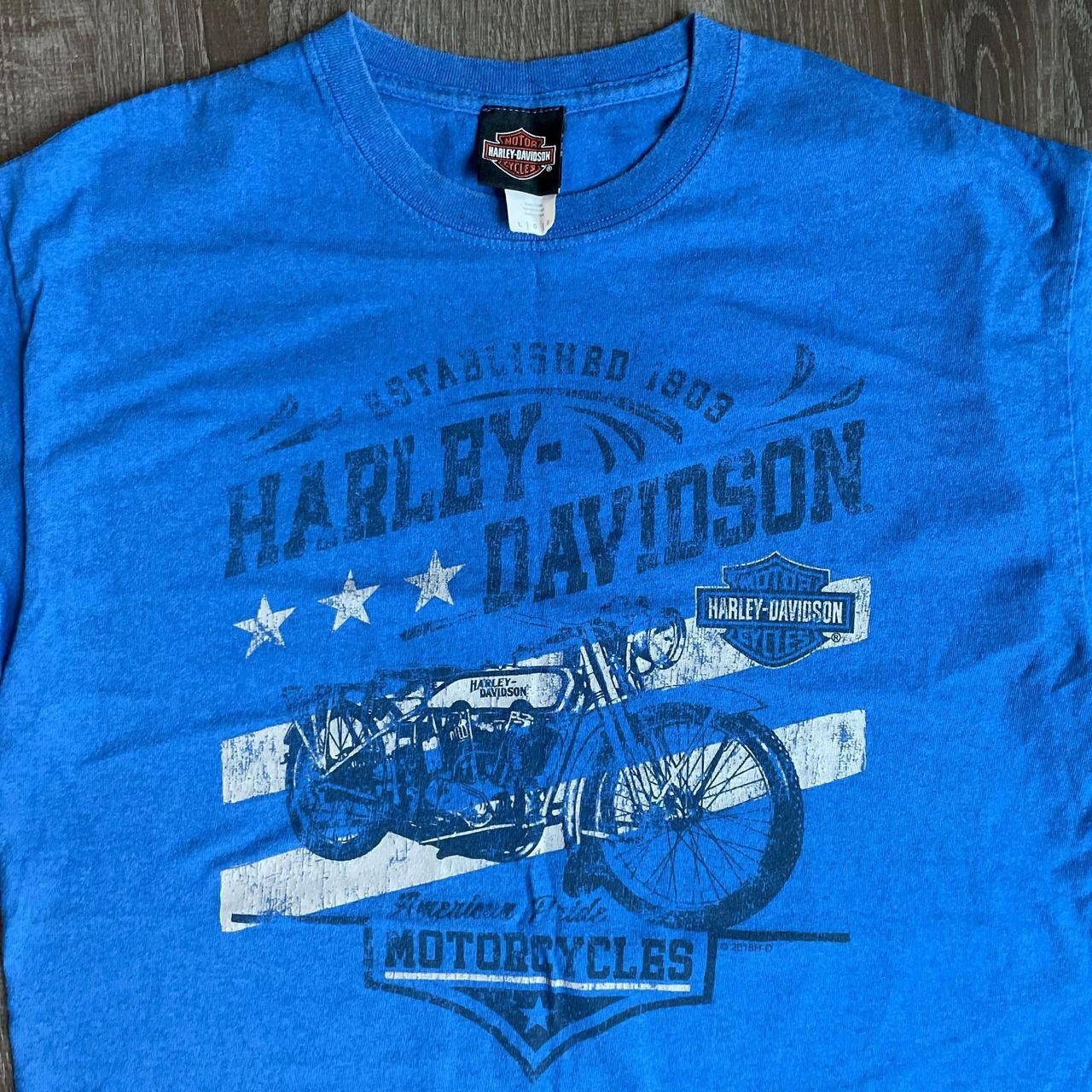 Ed Hardy × Harley Davidson × Vintage Vintage Harley Davidson blue t shirt motorcycle tee Size US M / EU 48-50 / 2 - 3 Thumbnail