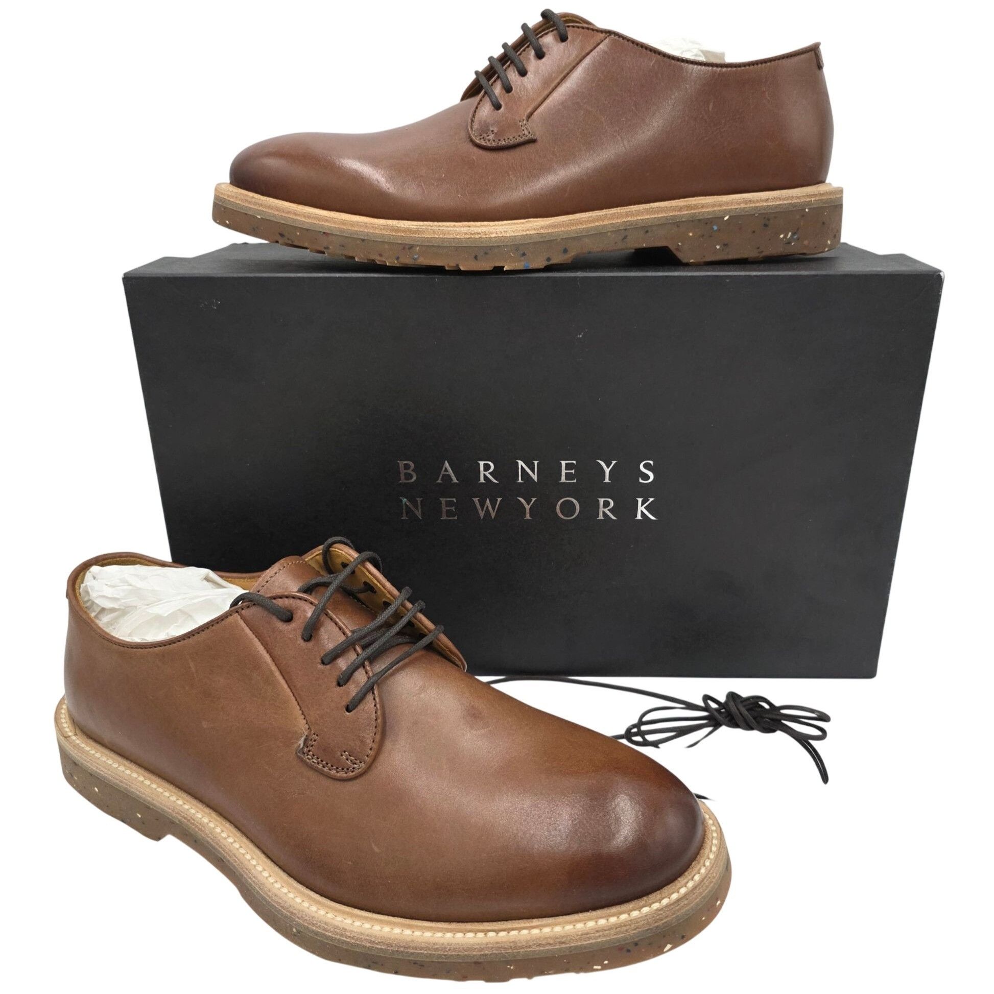 Barneys New York NEW Barneys New York 7656 Maine Burnished Brown Leather Derb Size US 8.5 / EU 41-42 - 15 Thumbnail