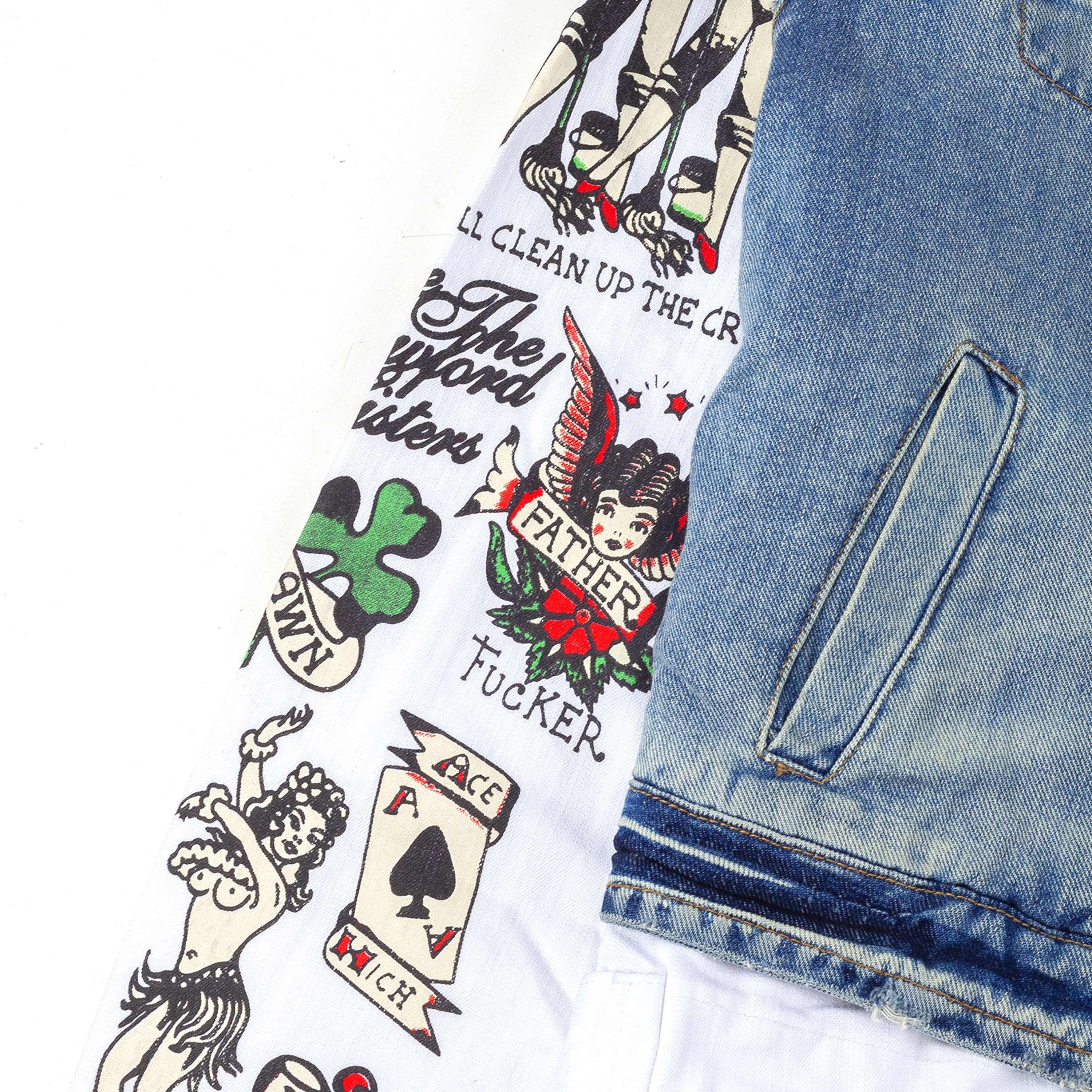 Dsquared2 DSQUARED2 Tattoo Print Detachable Jacket with Denim Vest Size US M / EU 48-50 / 2 - 5 Thumbnail