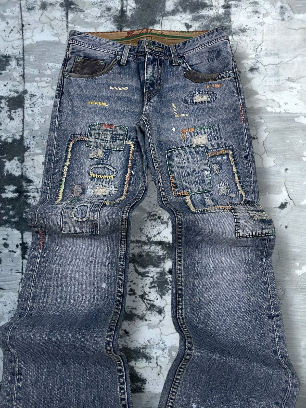 Tornado Mart Vintate Og 1990s Japan Designer Back Number Boro Distressed Size US 30 / EU 46 - 4 Thumbnail