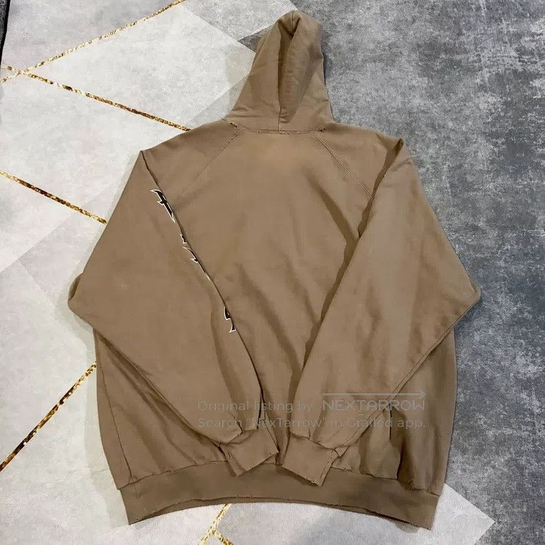 Balenciaga Balenciaga Lightning Crack Print Destroyed Hoodie Sweatshi Size US M / EU 48-50 / 2 - 2 Thumbnail