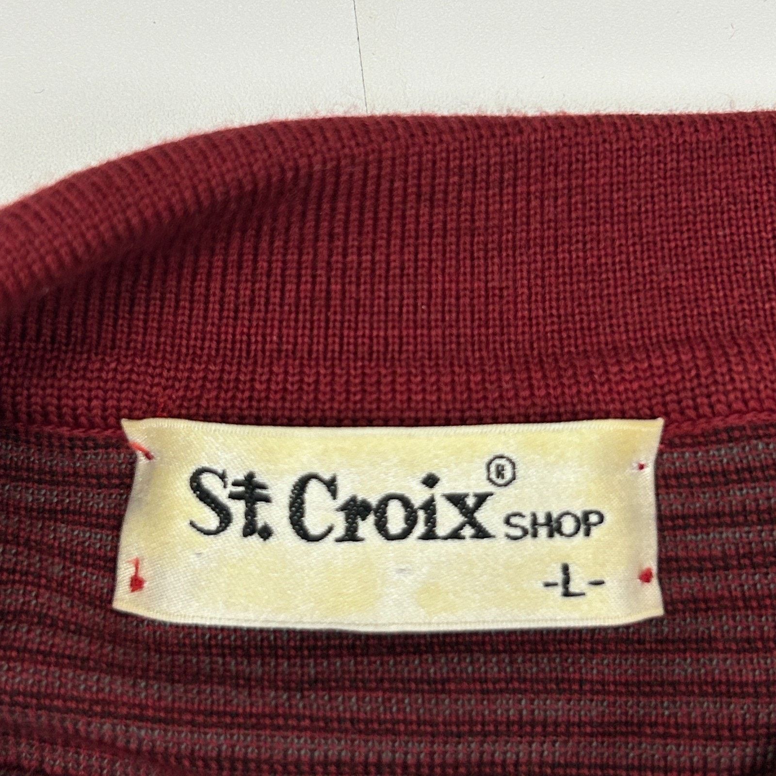 St. Croix Vintage 90s St Croix Shop Wool Blend Polo Sweater Red Large Size US L / EU 52-54 / 3 - 6 Thumbnail