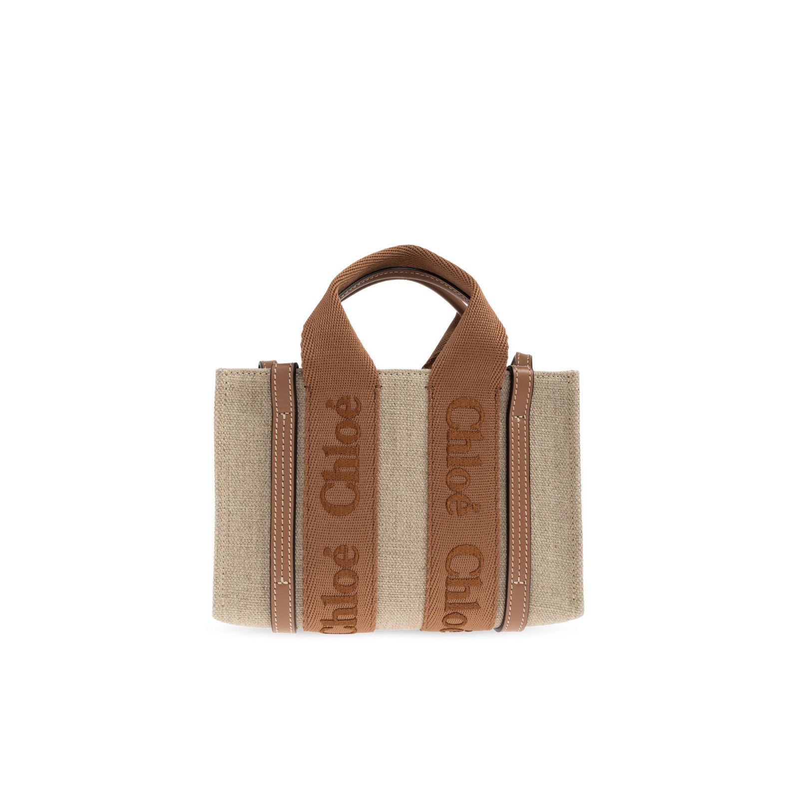 Chloe Chloe Mini Brown Linen Tote Bag New & Authentic Size ONE SIZE - 2 Thumbnail