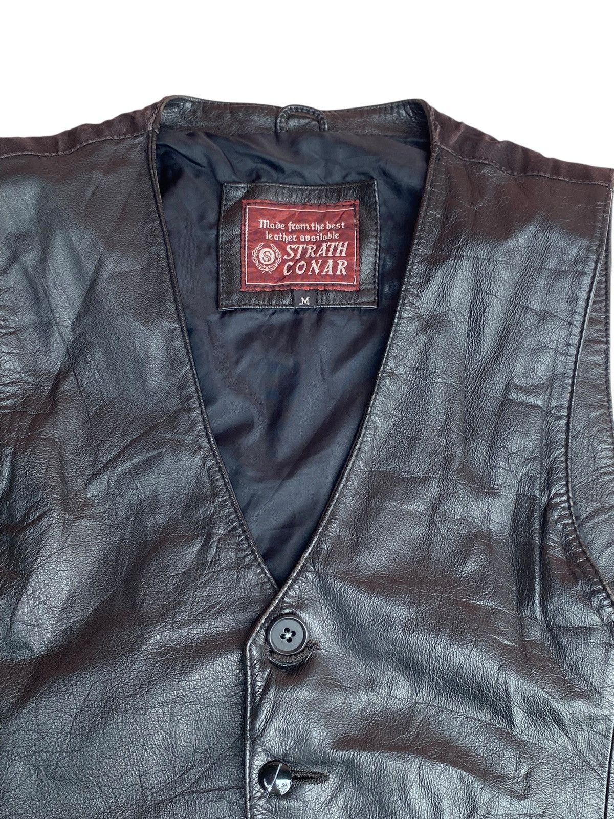 Genuine Leather × Vintage Vtg Strath Conar Leather Vest Size US M / EU 48-50 / 2 - 3 Thumbnail