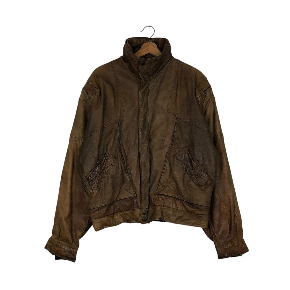 Japanese Brand 🔥VINTAGE LEATHER JACKET BOMBER SIN THUNG ISSEY MIYAKE Size US M / EU 48-50 / 2 - 3 Thumbnail