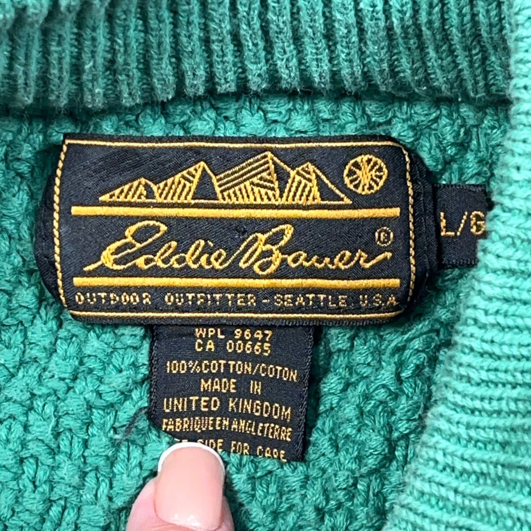 Eddie Bauer VINTAGE Eddie Bauer Sweater Men L Green Henley Waffle Knit Fishermen Grandpa Logo Pullover Knit Casual Classic 90s Mens Size US L / EU 52-54 / 3 - 3 Thumbnail