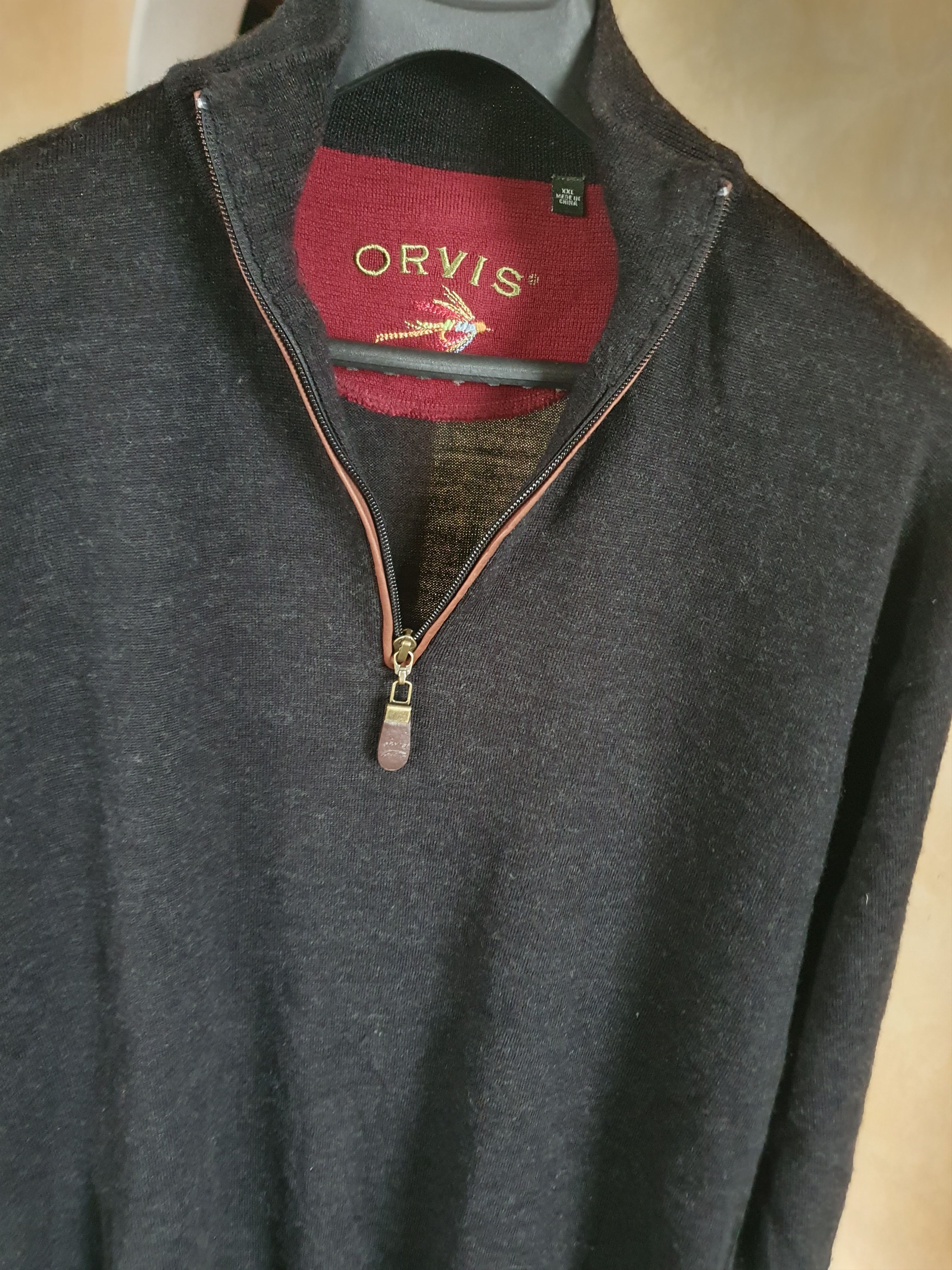 Orvis Orvis 1/4 Zip 100% Merino Wool Sweater Fly Fishing Gorpcor Size US XXL / EU 58 / 5 - 2 Thumbnail