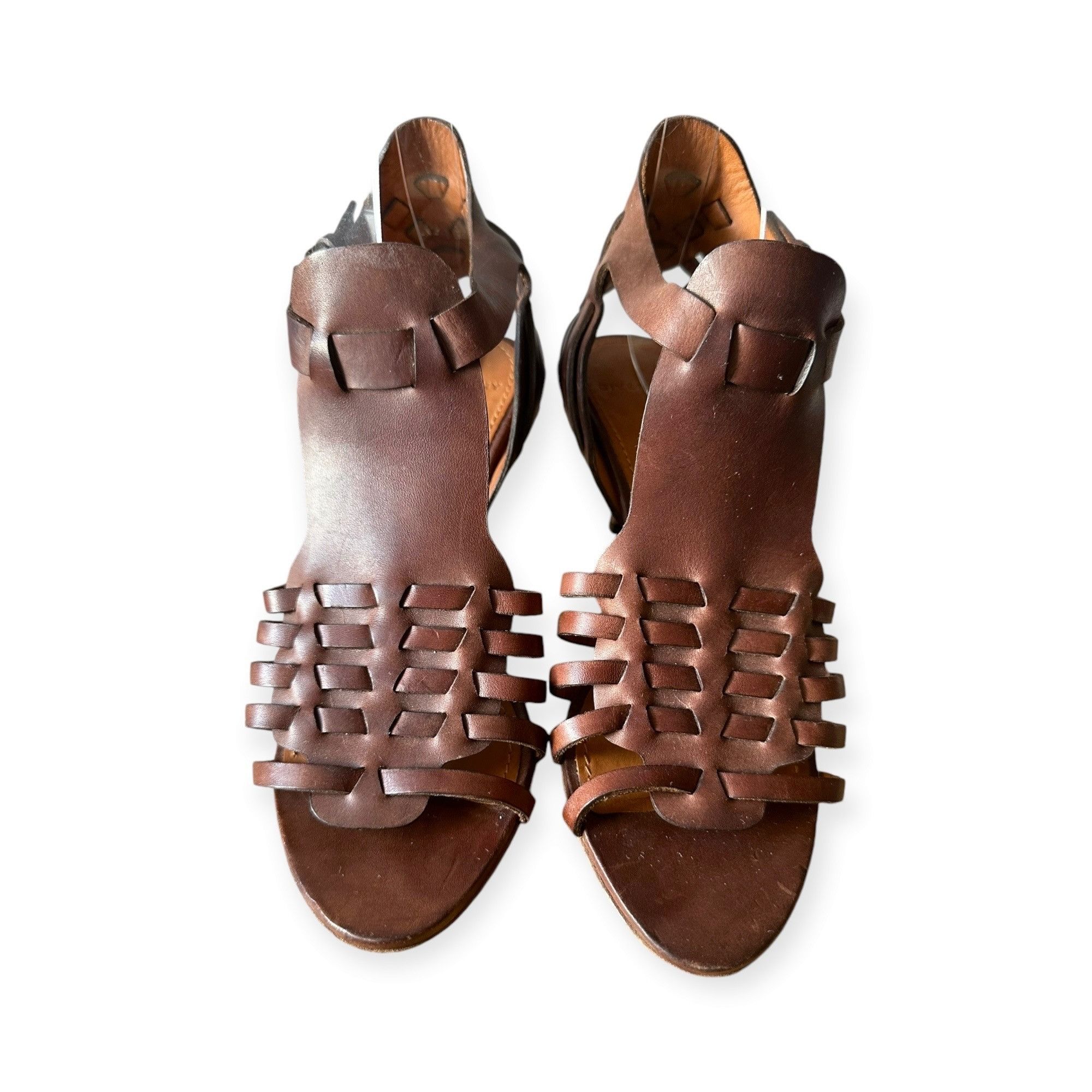 Givenchy Givenchy Brown Leather Gladiator Huarache Sandal, Mid Heel, Size US 8.5 / IT 38.5 - 9 Thumbnail