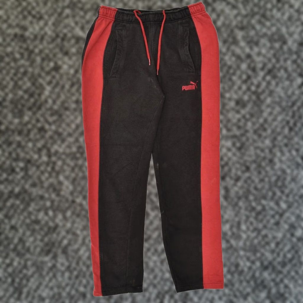 Puma VINTAGE Puma Mens Colourblock Cotton Trousers Colourblock Small Black Colourblock Cotton AK04 Size US 29 - 1 Thumbnail