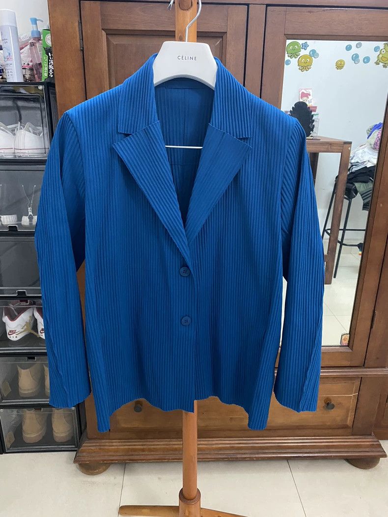Issey Miyake Issey Miyake size:one size Blue long-sleeved shirt coat Size S / US 4 / IT 40 - 1 Thumbnail