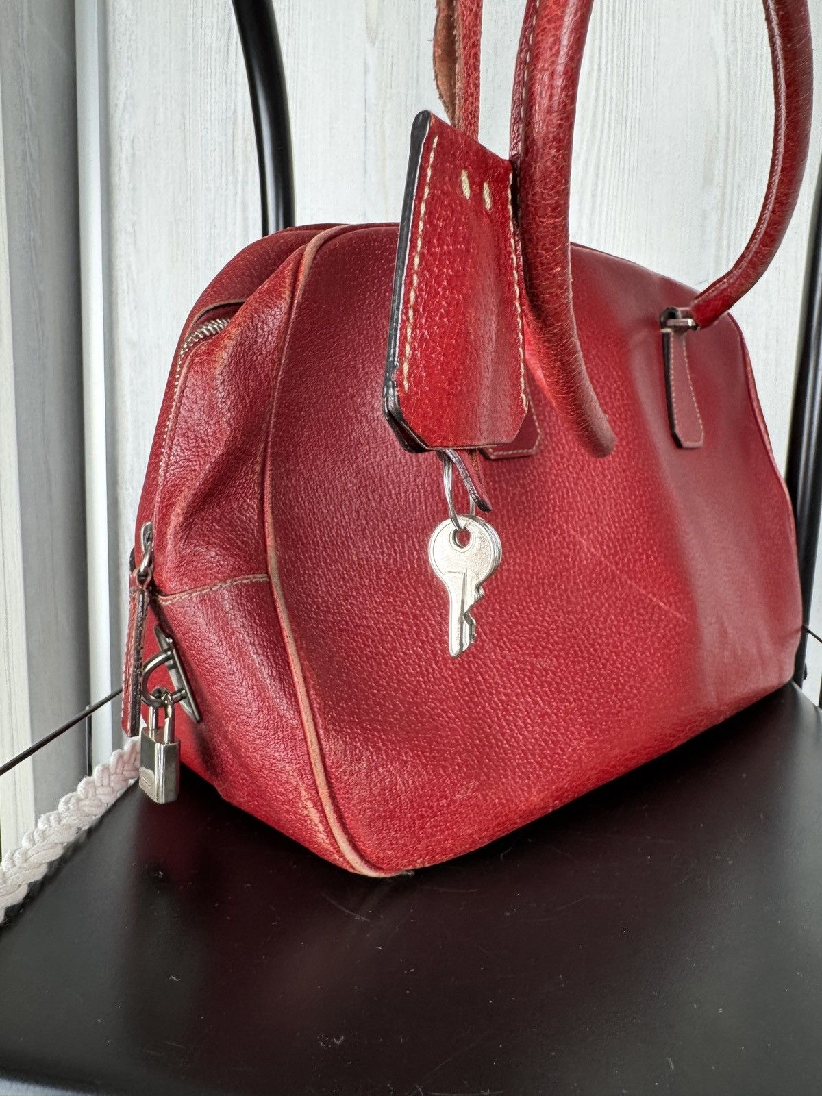 Prada Prada Saffiano Red leather handbag Size ONE SIZE - 14 Thumbnail