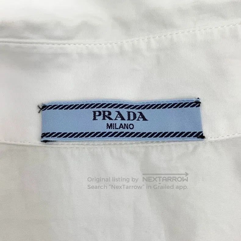 Prada Prada White Logo Cotton Long Sleeve Shirt. Size US M / EU 48-50 / 2 - 6 Thumbnail