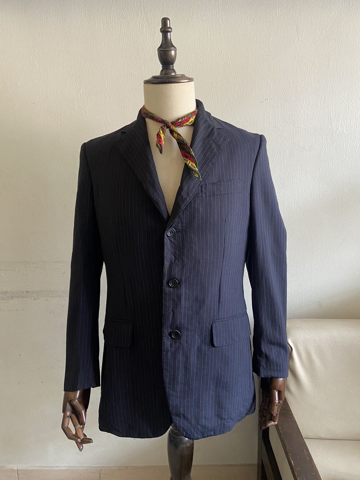Burberry Vintage Burberry London Stripe 3 Button Blazer Jacket Size 40R - 3 Thumbnail
