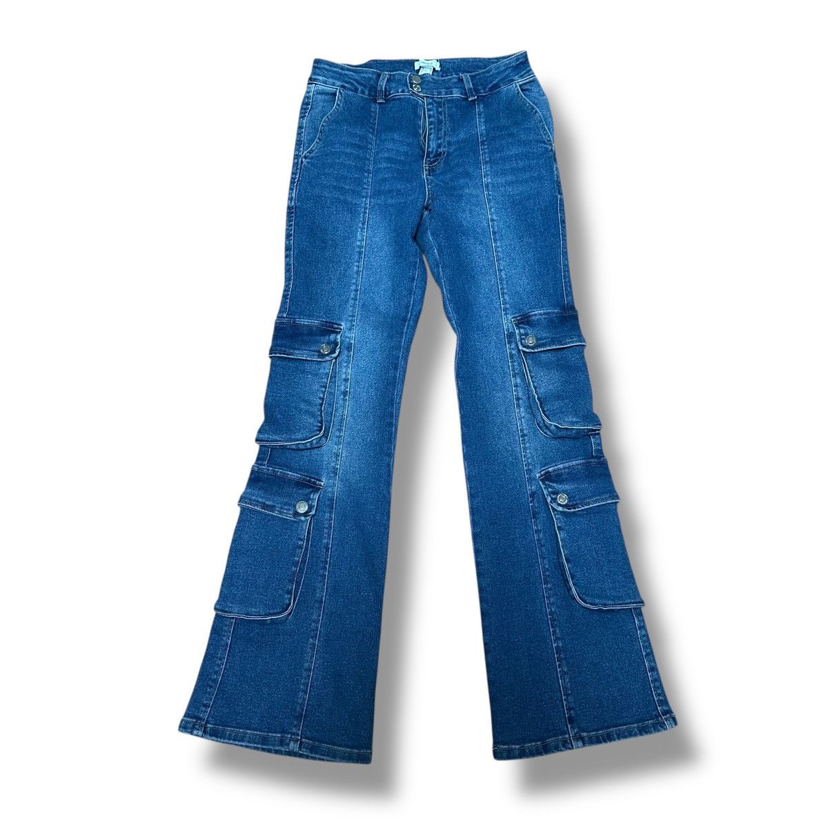 Forever 21 Forever 21 high rise cargo pocket flare leg jeans Size 28" / US 6 / IT 42 - 1 Thumbnail