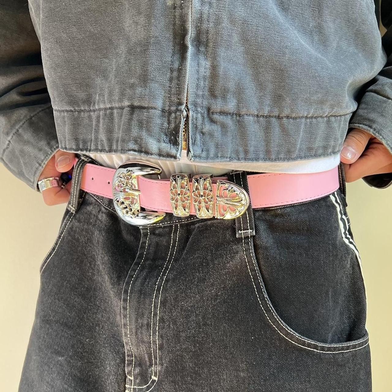 Cowboy Equipment vintage buckle pink american western design belt Size ONE SIZE - 7 Thumbnail