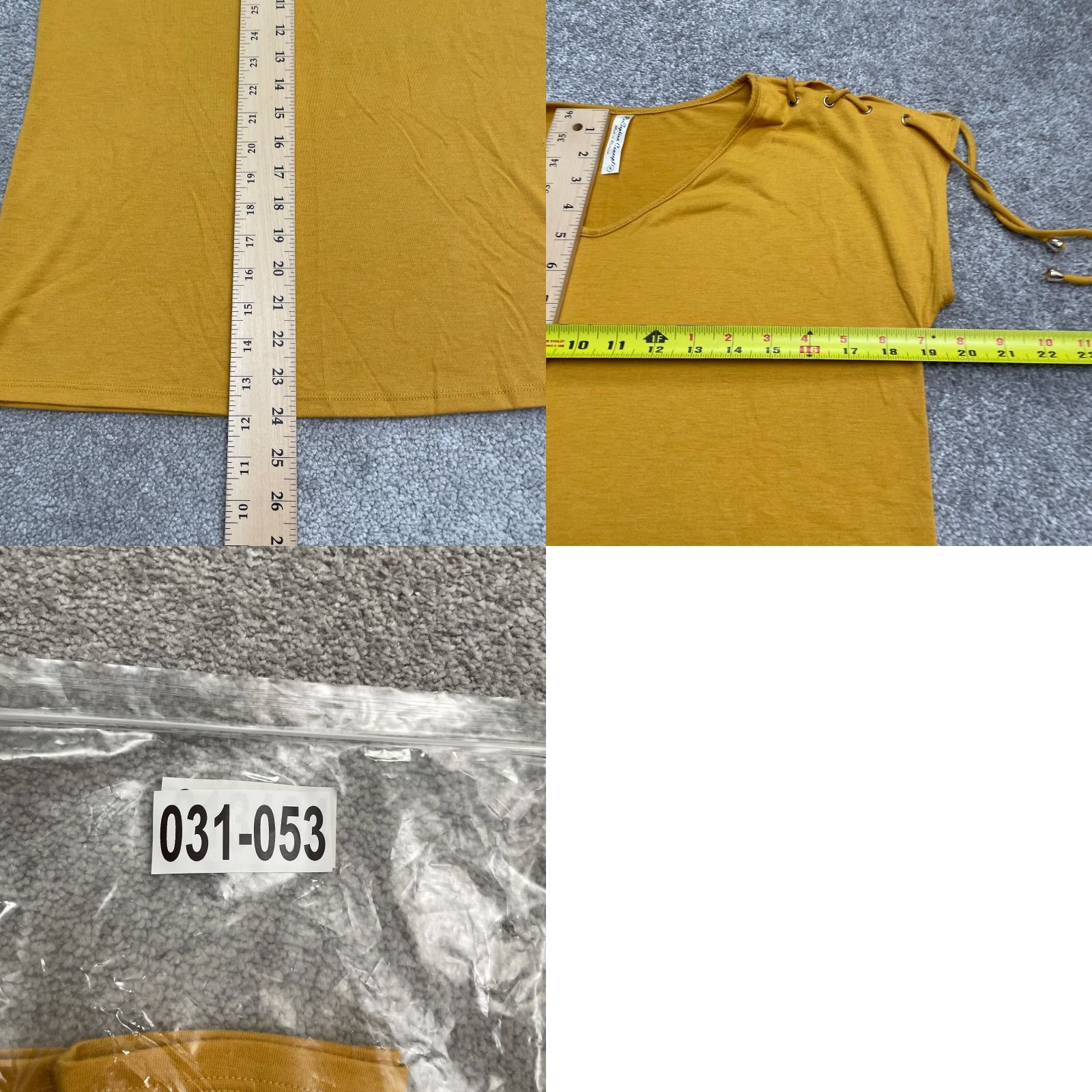 Vintage Perseption Concept Blouse Womens Small Mustard V-Neck Tie Stretch Casual Top Size S / US 4 / IT 40 - 8 Thumbnail