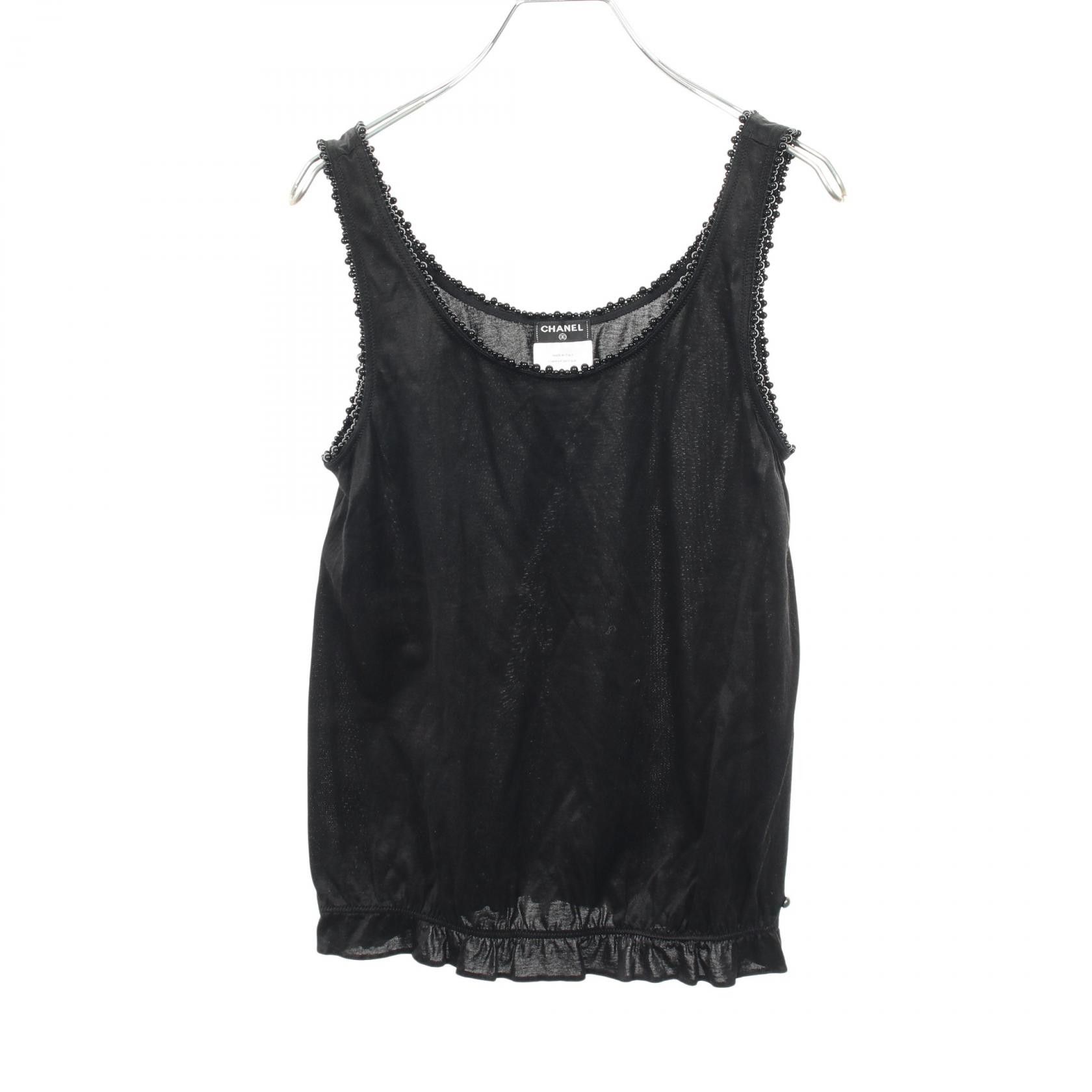 Chanel Chanel Chanel Rayon Cotton Tank Top Textile Tops P52651V33521 DUTY FREE for USA Size ONE SIZE - 1 Thumbnail