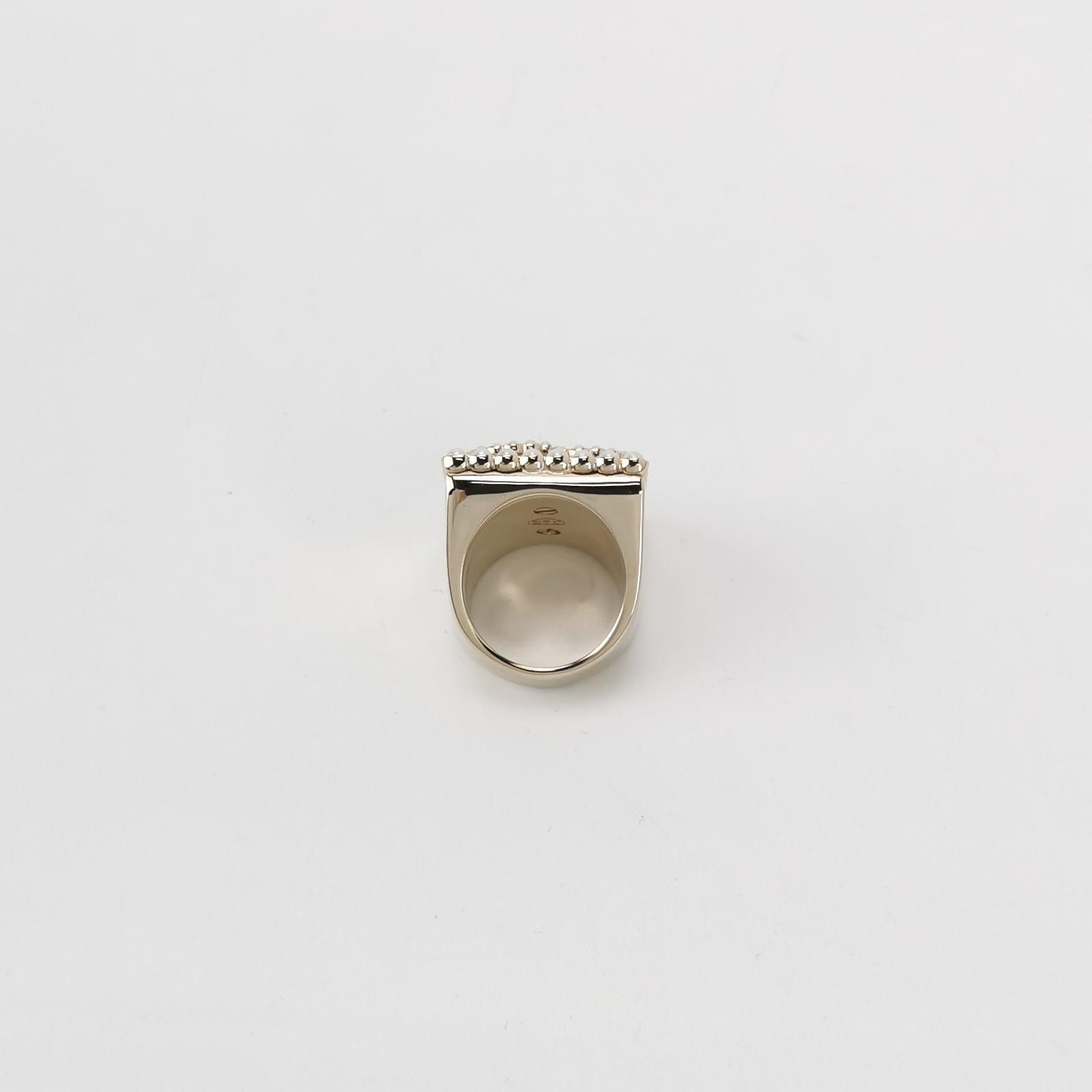 Chanel Chanel Crystal and Pearl Double C Logo Ring Size 14 -z2505 Size ONE SIZE - 3 Thumbnail