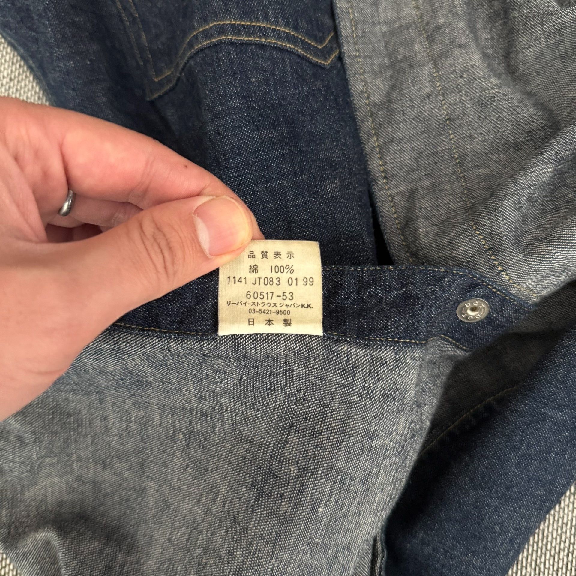 Levi's Vintage Clothing Levi's LVC Western Raw Denim Shirt Size US L / EU 52-54 / 3 - 9 Thumbnail