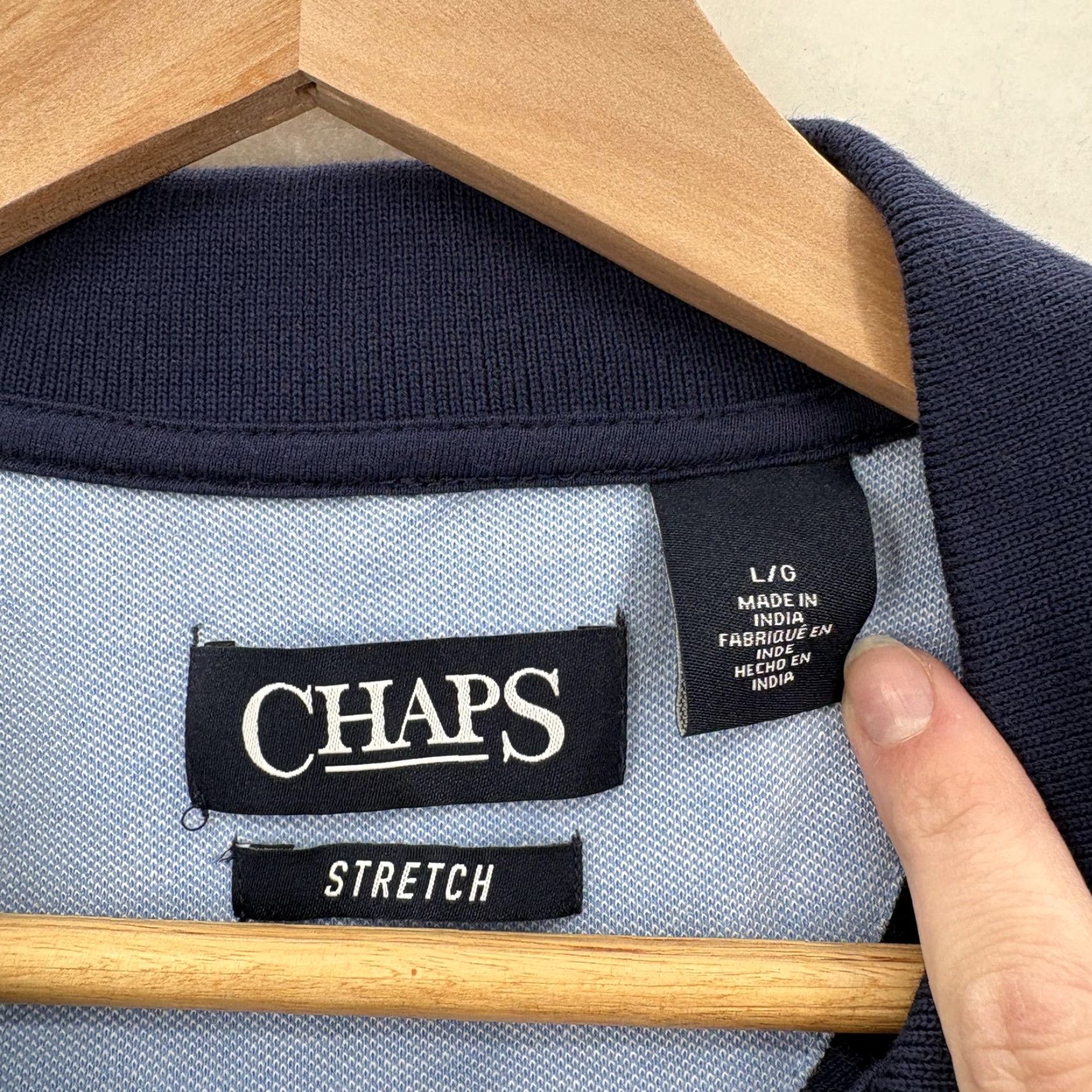 Chaps Chaps Polo Shirt Mens L Navy Blue Stripe Stretch Short Sleeve Casual Size US L / EU 52-54 / 3 - 3 Thumbnail