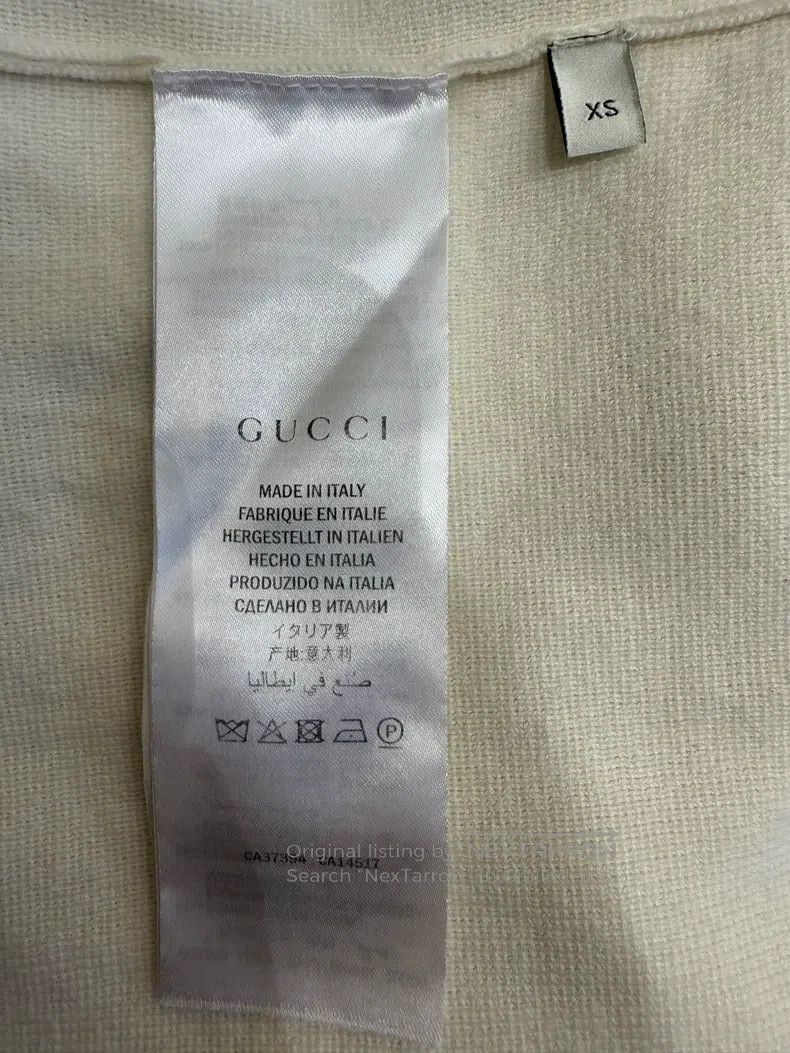 Gucci Gucci White cardigan with bee embroidery pattern coat Size XS / US 0-2 / IT 36-38 - 6 Thumbnail