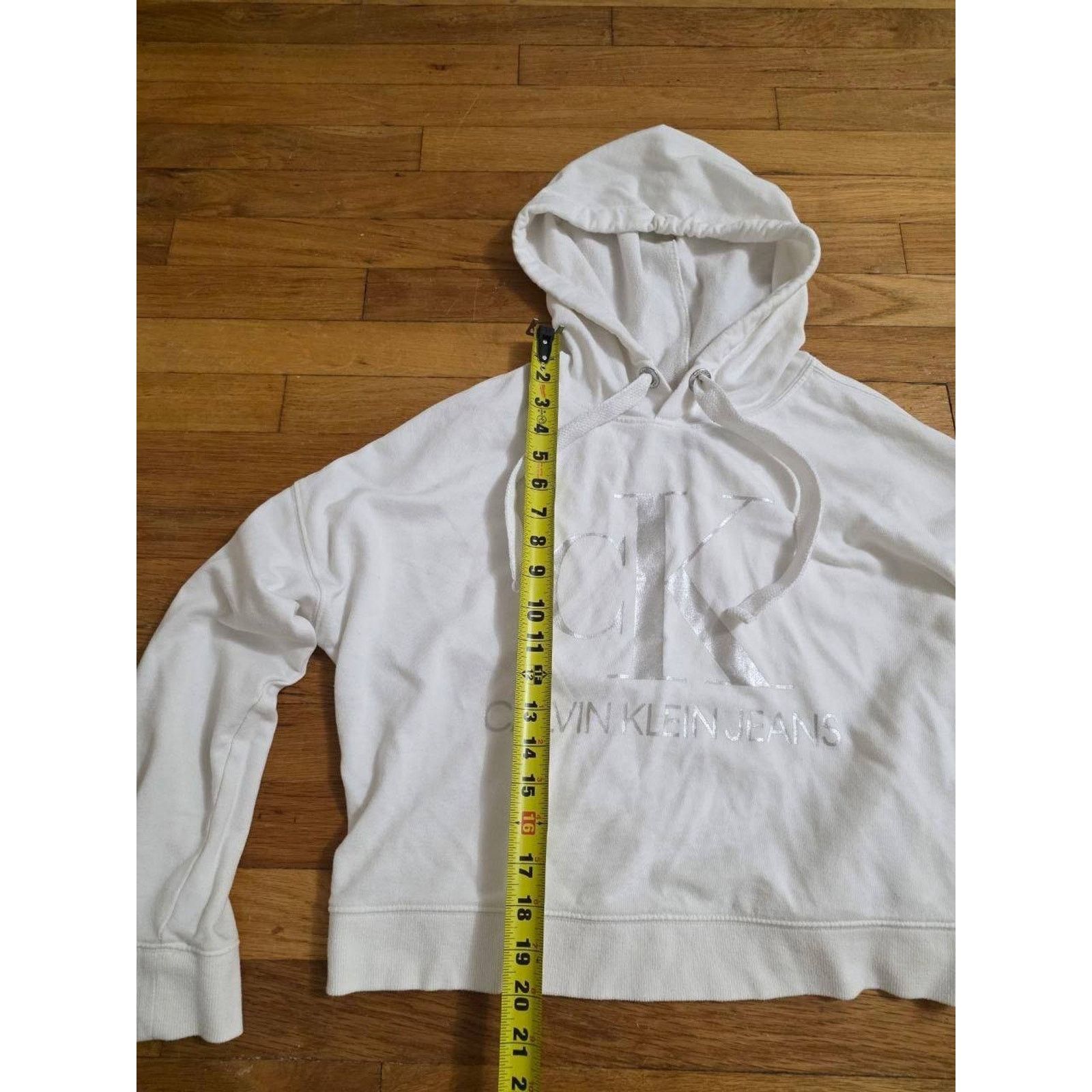 Calvin Klein Calvin Klein Crop Light-Weight Hoodie White Small A001182 Size S / US 4 / IT 40 - 10 Thumbnail