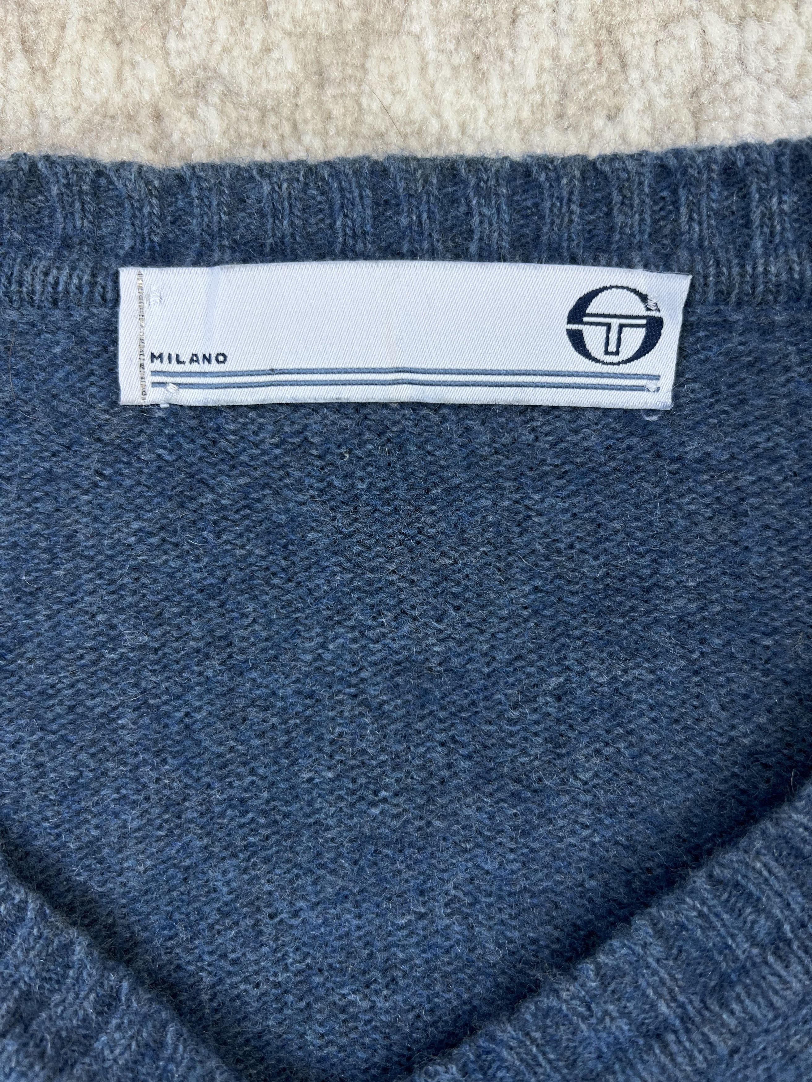 Sergio Tacchini Sergio Tacchini V-Neck Wool Blend Sweater Jumper Blue Italy Size US M / EU 48-50 / 2 - 14 Thumbnail