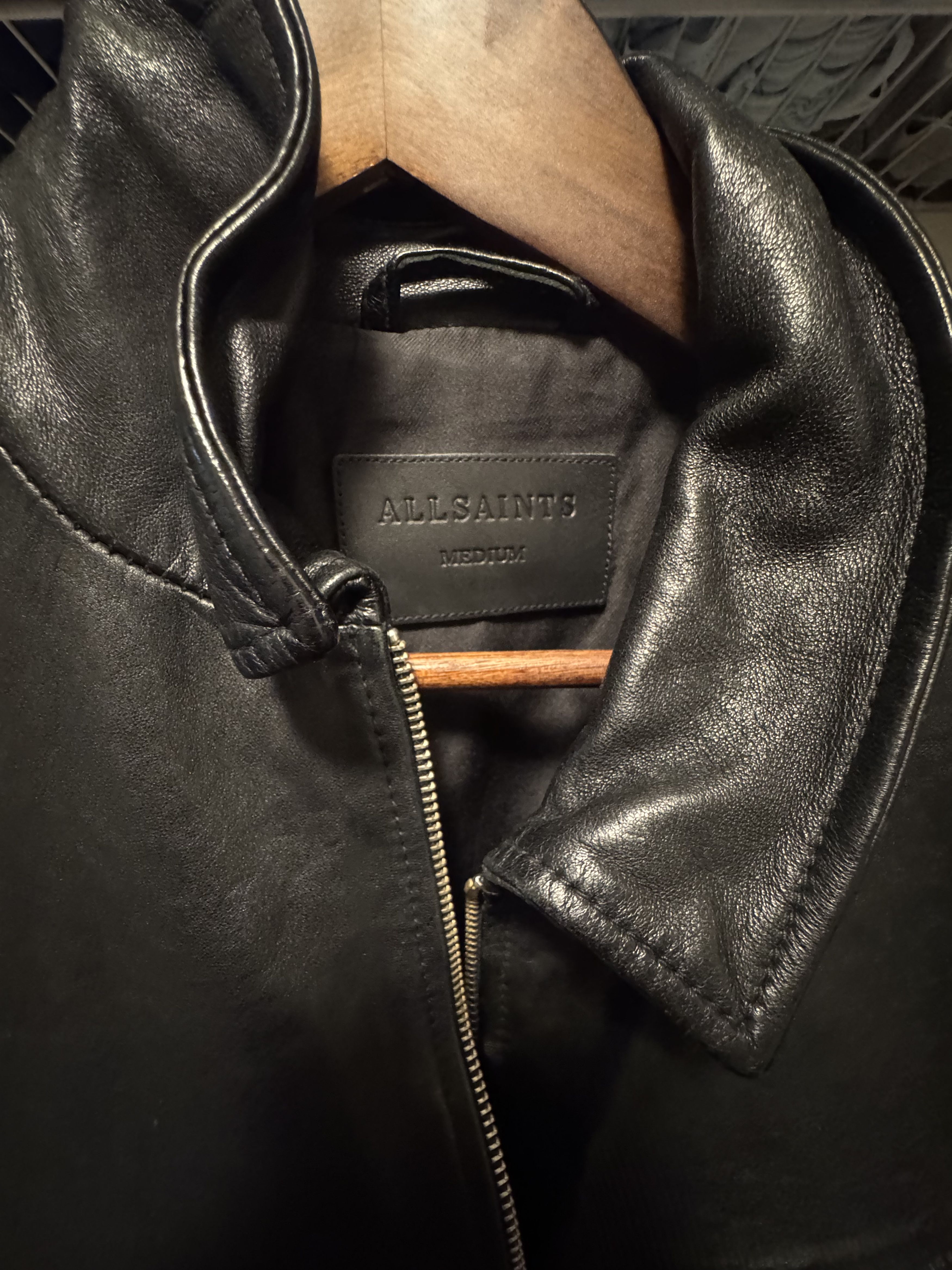 Allsaints AllSaints Calix Leather Jacket – Black Size US M / EU 48-50 / 2 - 5 Thumbnail