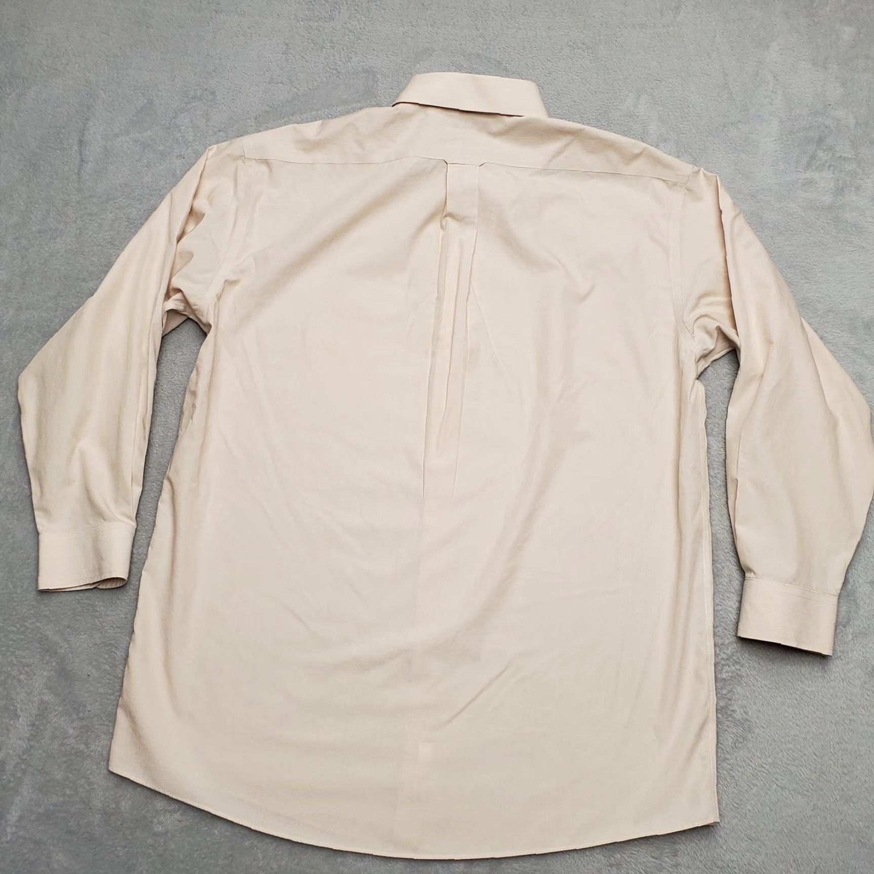 Roundtree & Yorke VINTAGE Gold Label Shirt Mens 16.5 34 Peach Striped 100% Cotton Poplin Non Iron EZ Wash Size US S / EU 44-46 / 1 - 6 Thumbnail