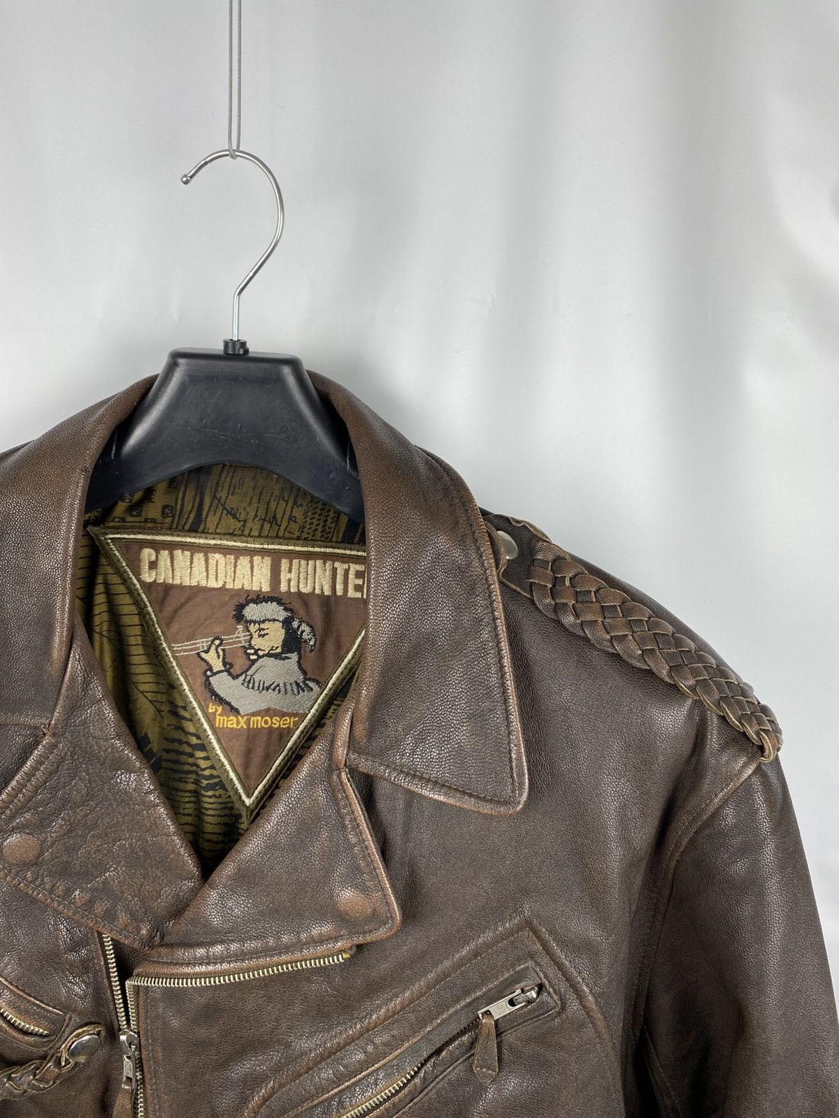 Leather Canadian Hunter By Max Moser Biker Jacket Genuine Leather 52 Size US L / EU 52-54 / 3 - 2 Thumbnail