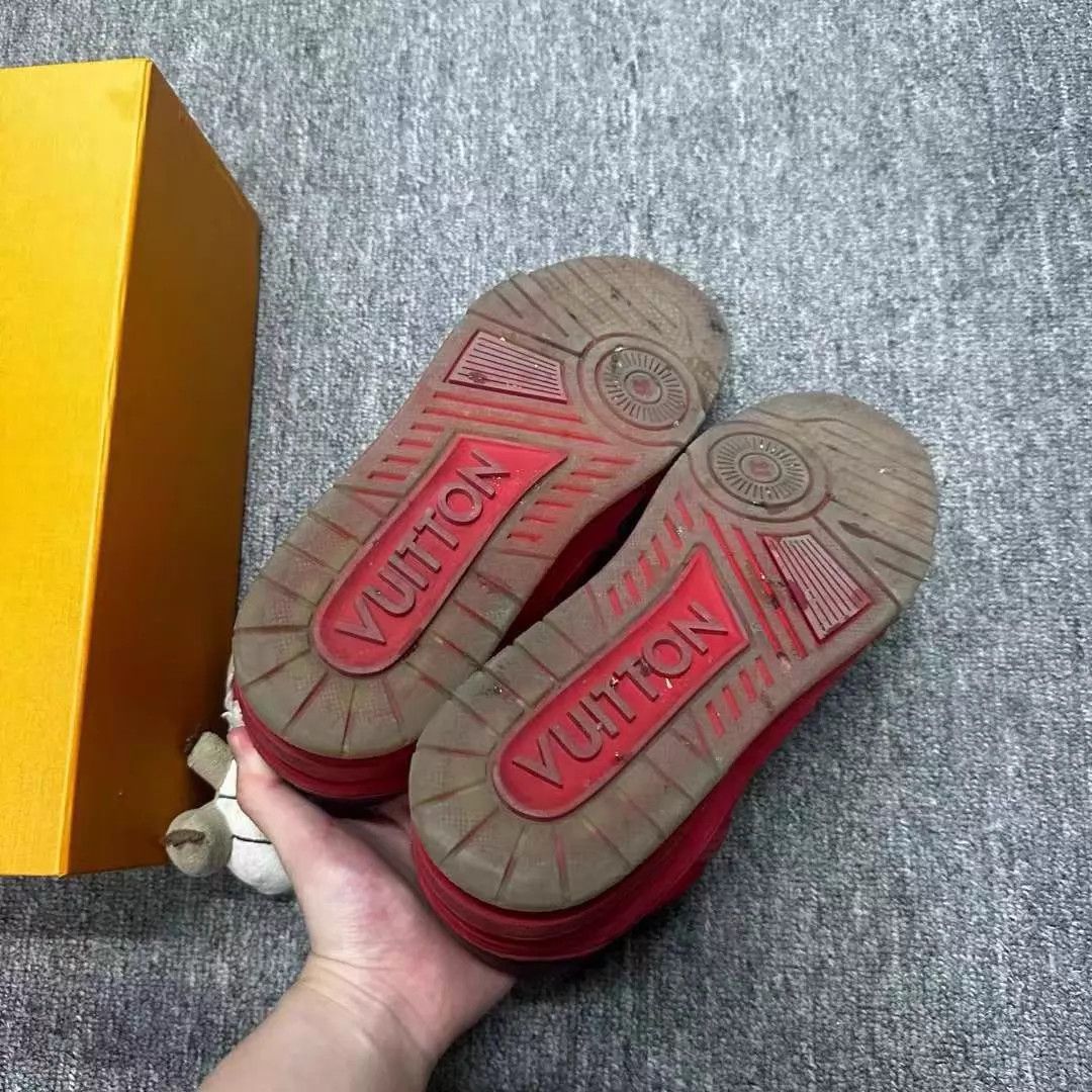 Louis Vuitton LV Red Trainer 95 New 42 Original Box Size US 9 / EU 42 - 6 Thumbnail