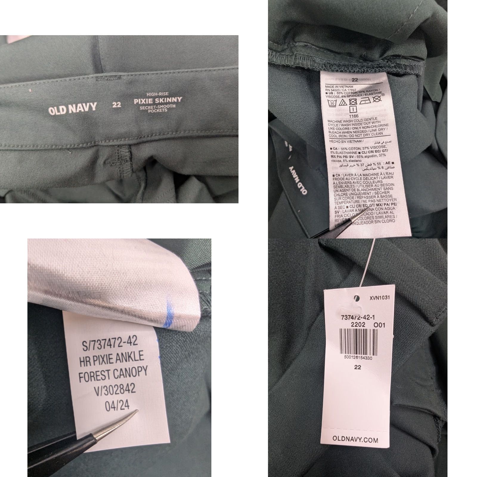 Old Navy Old Navy Pixie Skinny Ankle High Rise Pants Women's 22 Forest Canopy Green NWT Plus Size Pants Women 22 Green Pooler? Size 40" / US 18 - 8 Thumbnail