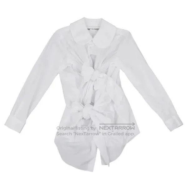 Comme des Garcons Comme Des Garcons White vintage bow-tie lace blouse Size XS / US 0-2 / IT 36-38 - 2 Thumbnail