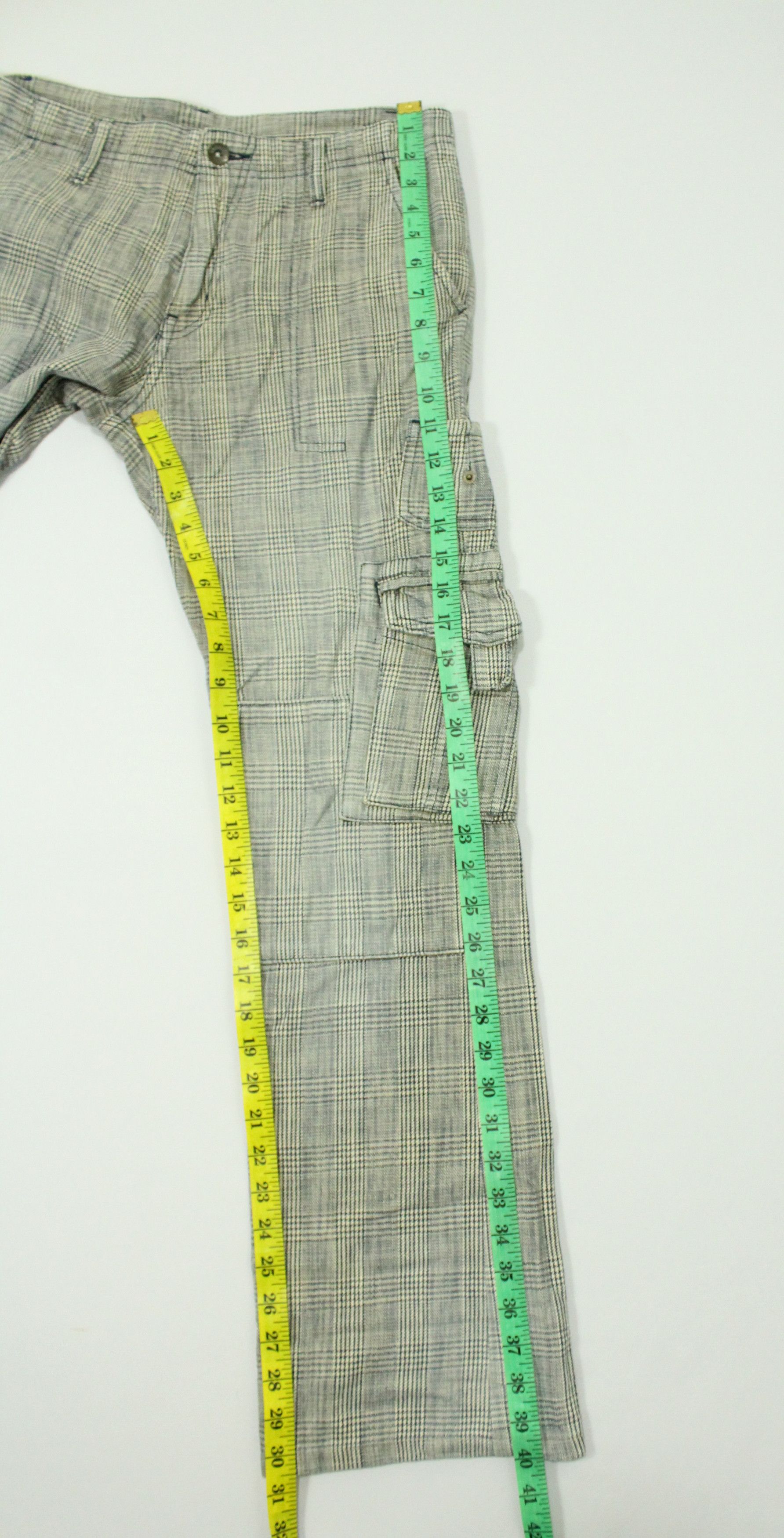 semanticdesign SEMANTIC DESIGN Pants Tactical Cargos Plaid Woven Rare Size US 31 - 19 Thumbnail
