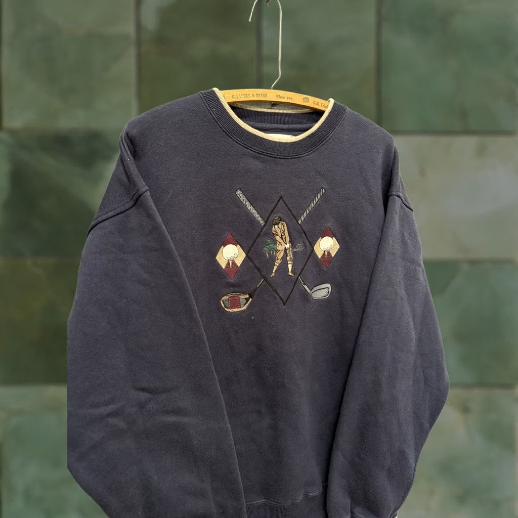 Vintage VINTAGE Shenandoah Sweatshirt Large Blue Embroidered Golf 90’s Men’s Size US L / EU 52-54 / 3 - 1 Thumbnail