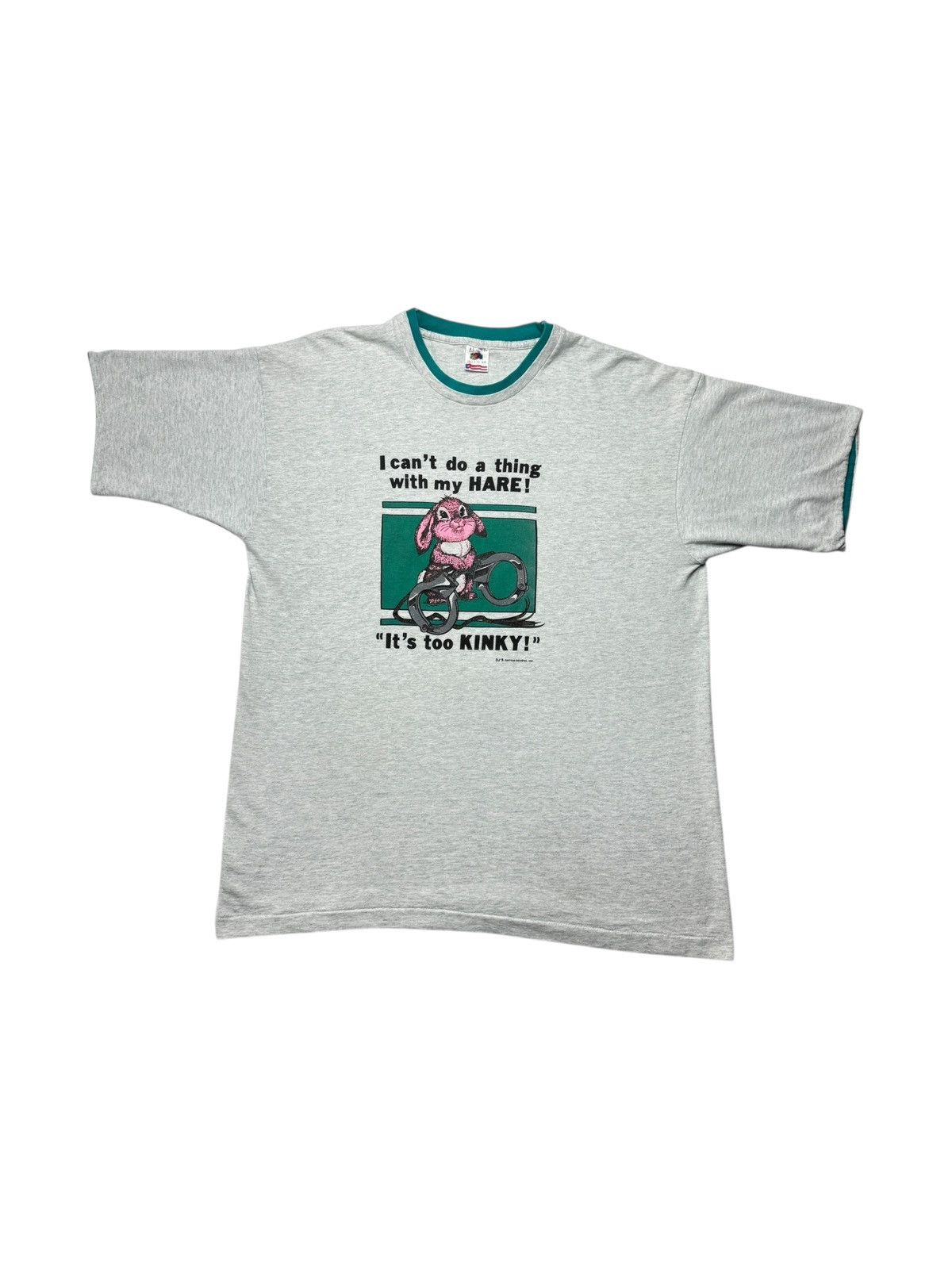Vintage Vintage 90’s Kinky Hare Funny Tee Shirt Size US XL / EU 56 / 4 - 1 Thumbnail